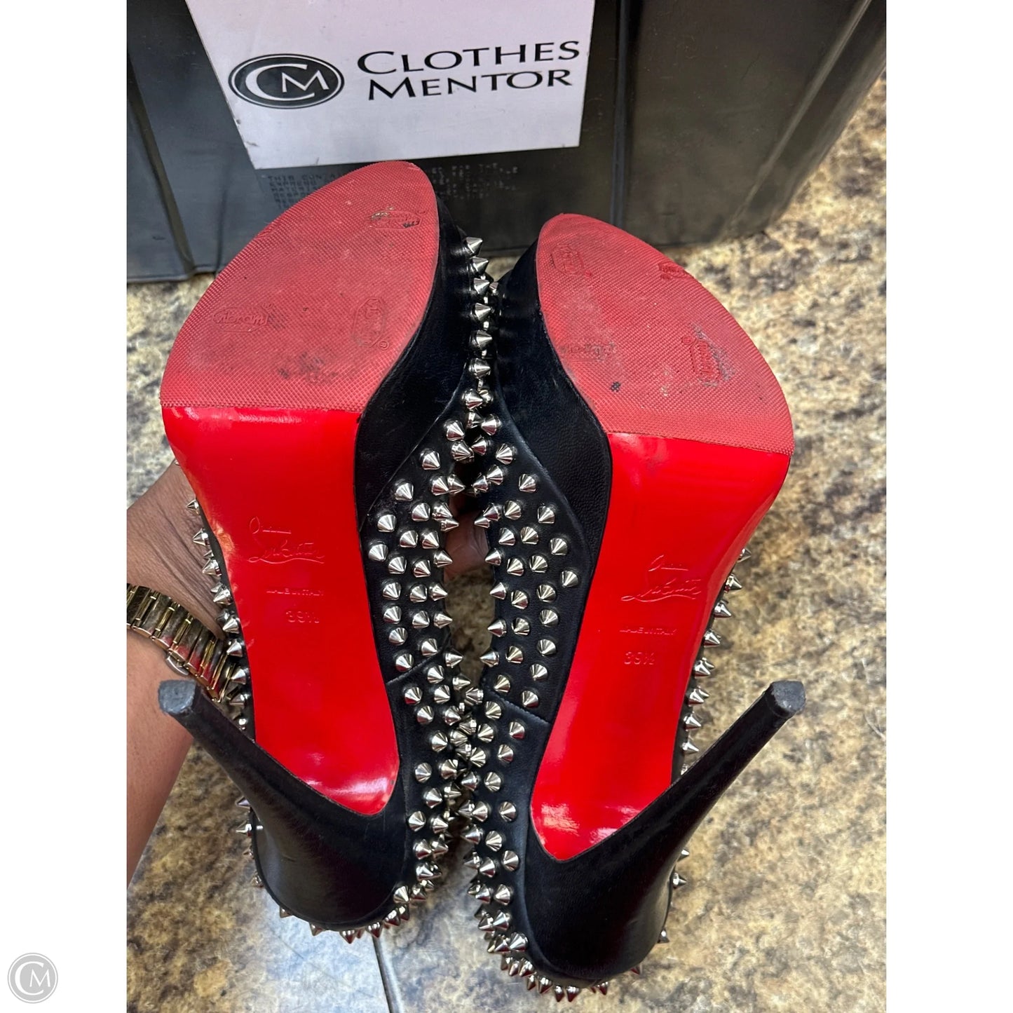 Shoes Designer By Christian Louboutin In Black, Size: 39.5
