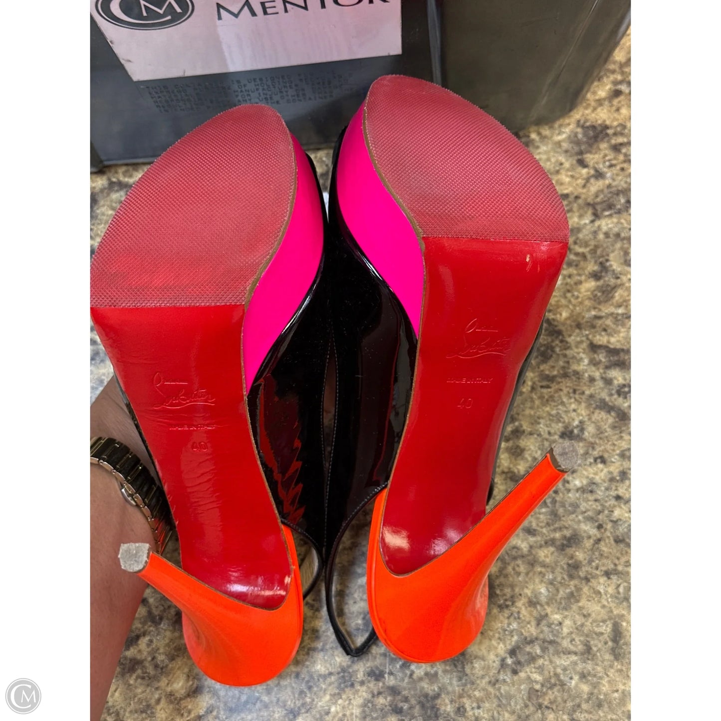 Sandals Designer By Christian Louboutin In Multi-colored, Size: 40