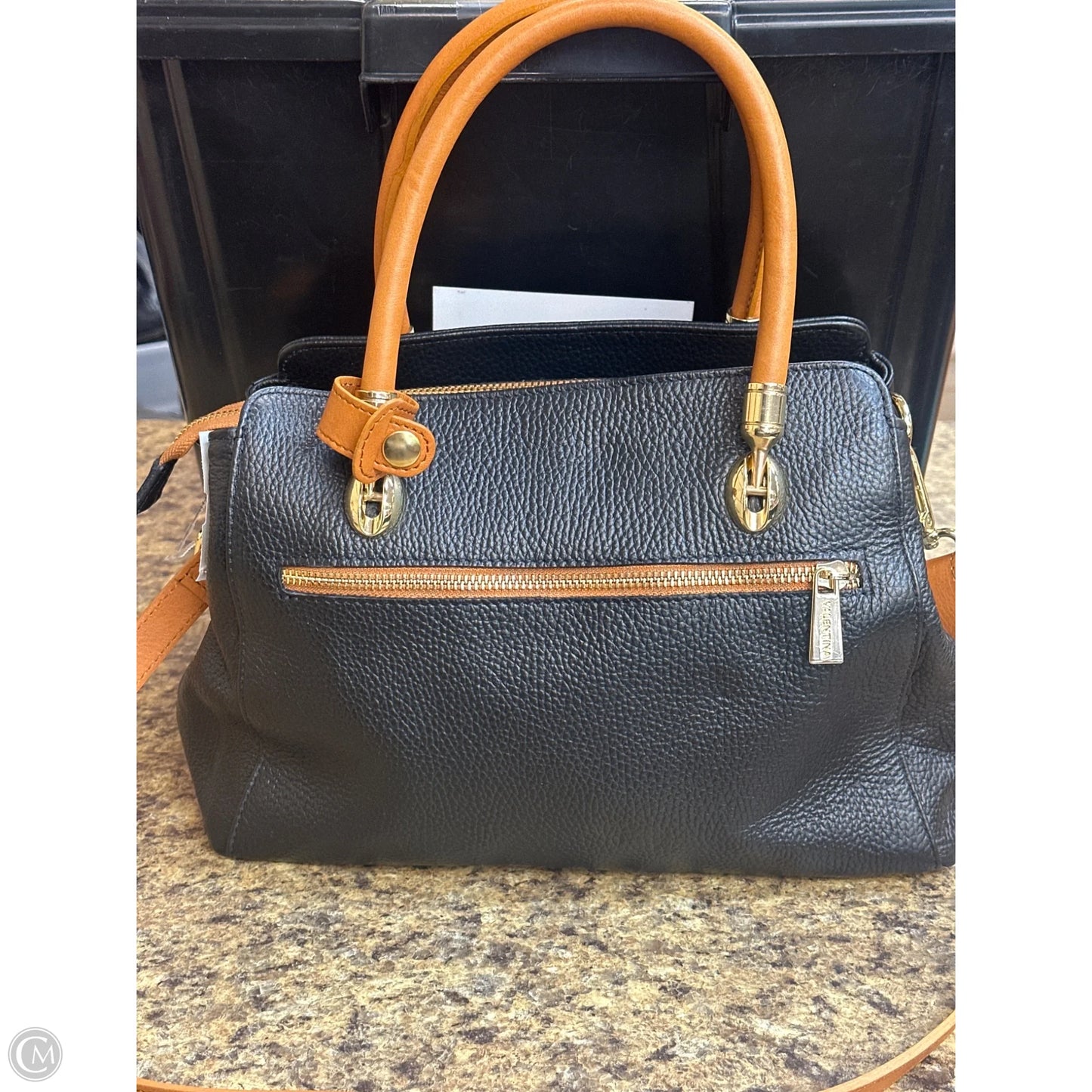 Handbag Leather By Cmf, Size: Medium