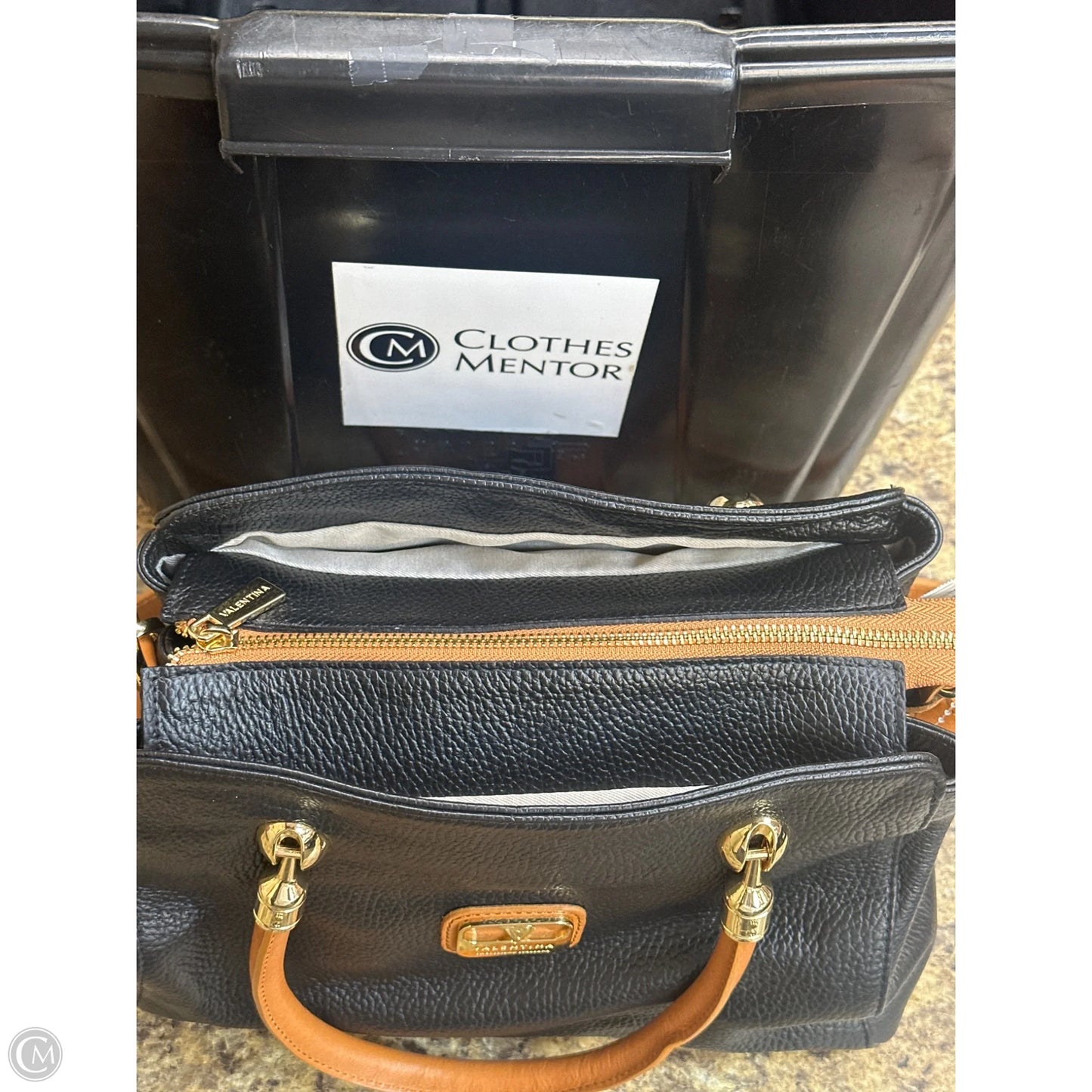 Handbag Leather By Cmf, Size: Medium