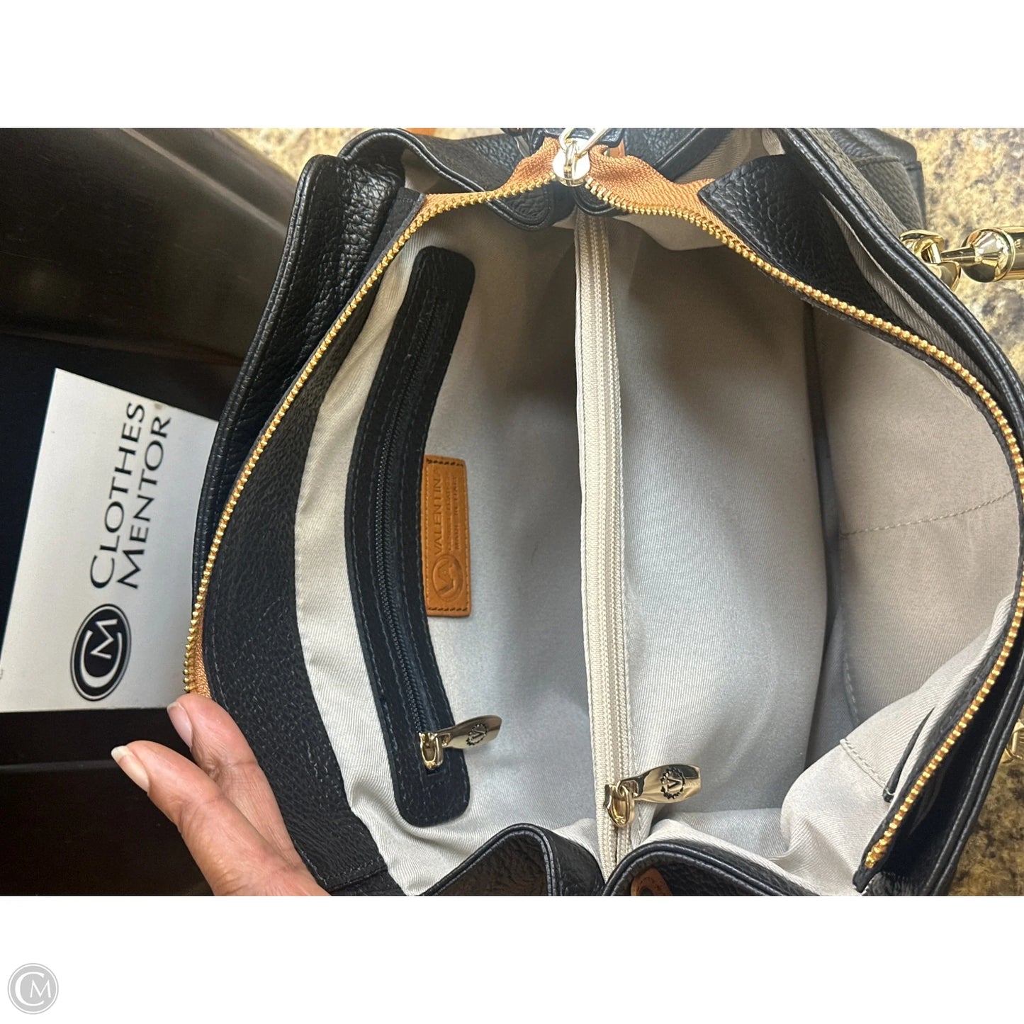 Handbag Leather By Cmf, Size: Medium