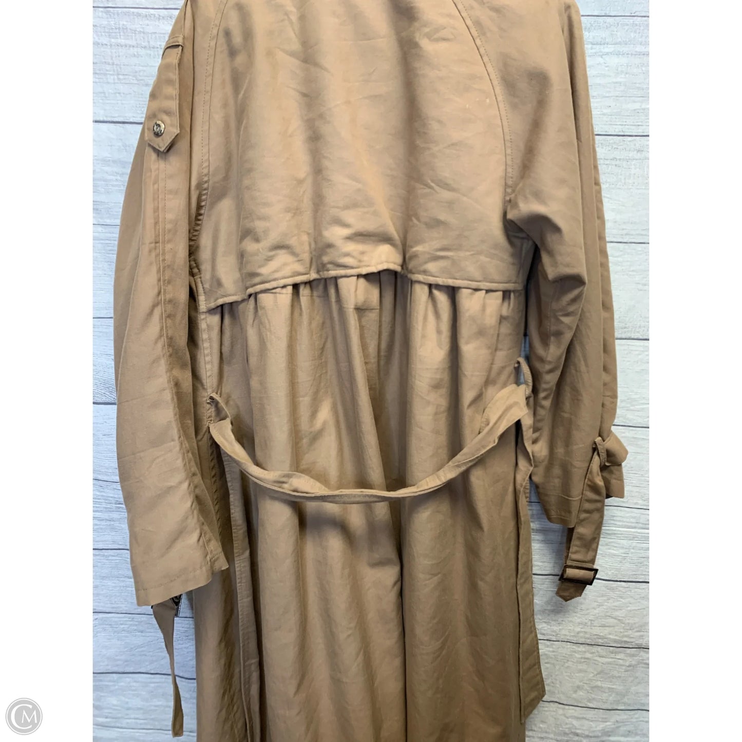 Coat Trench Coat By Cmf In Brown, Size: M