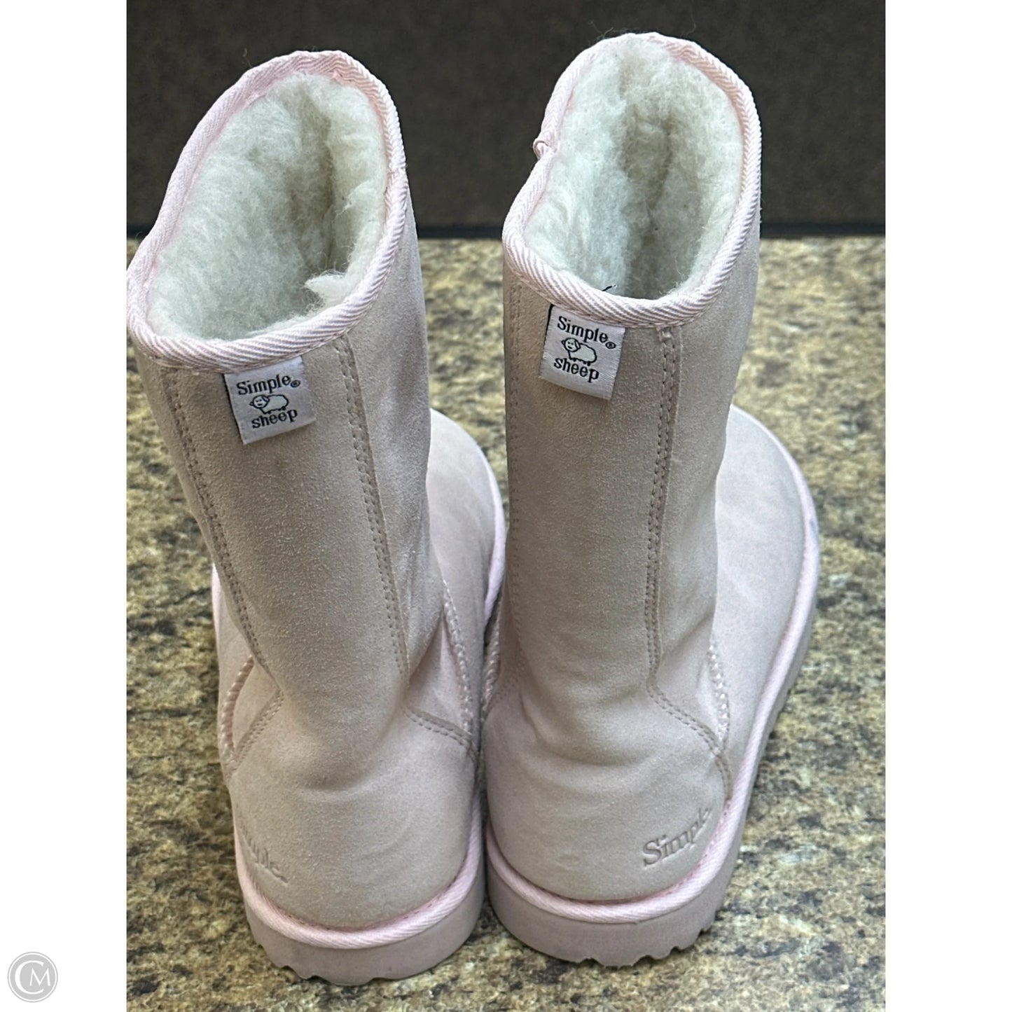 Boots Mid-calf Flats By Simple In Pink, Size: 8