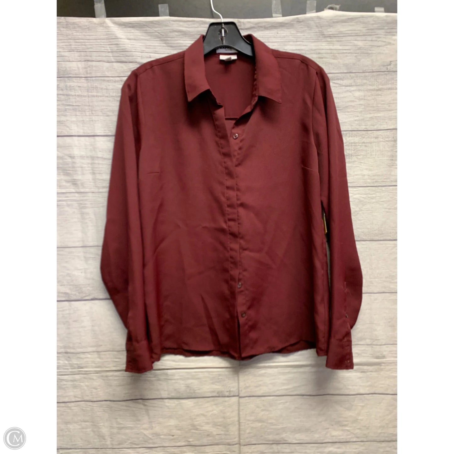 Top Long Sleeve By Express In Maroon, Size: S