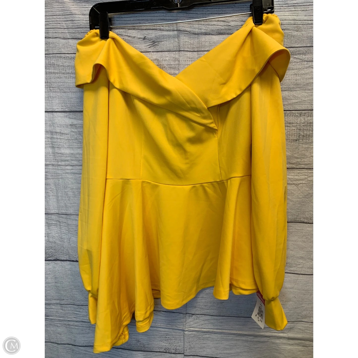Blouse Long Sleeve By Cmf In Yellow, Size: L