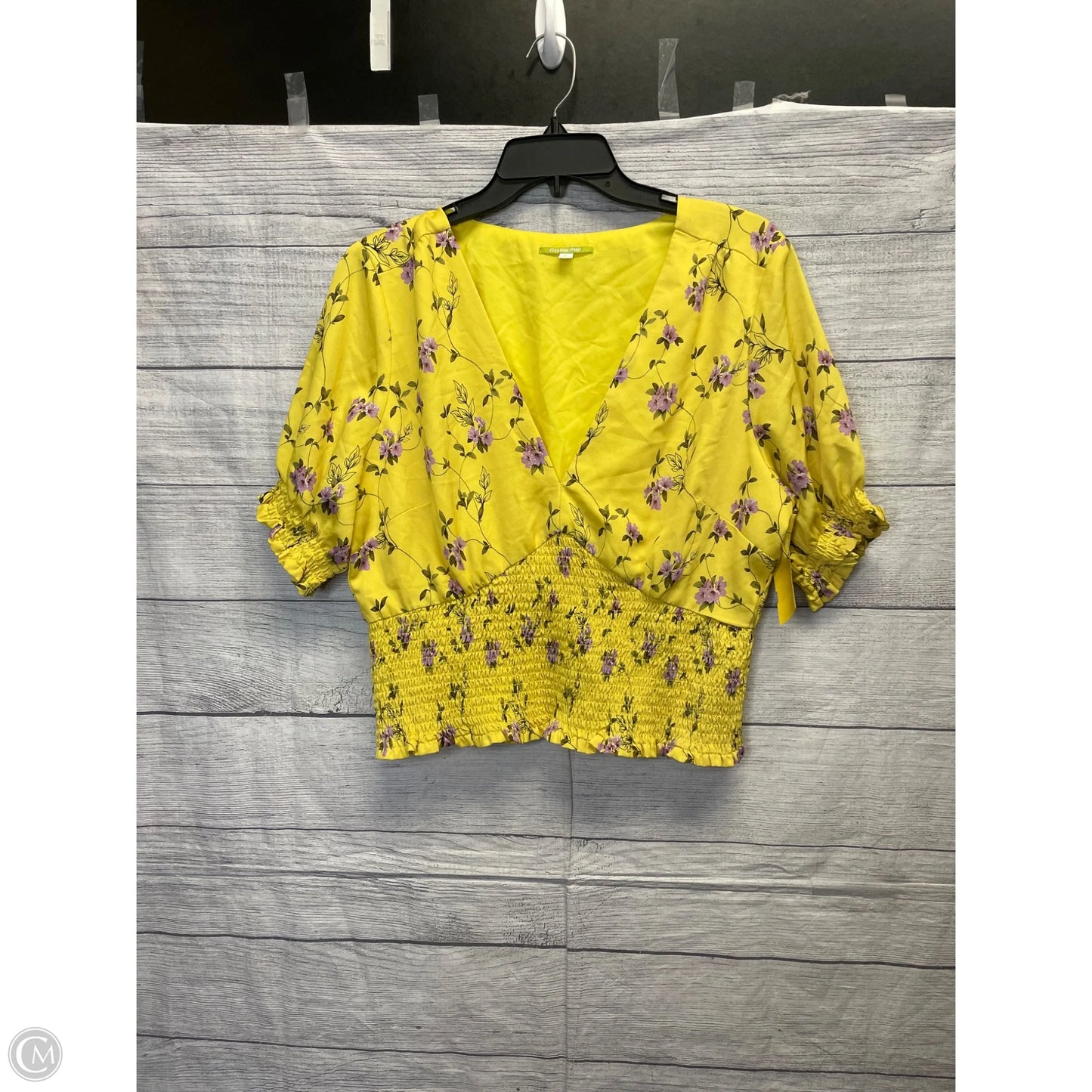 Blouse Short Sleeve By Gianni Bini In Yellow, Size: Xl