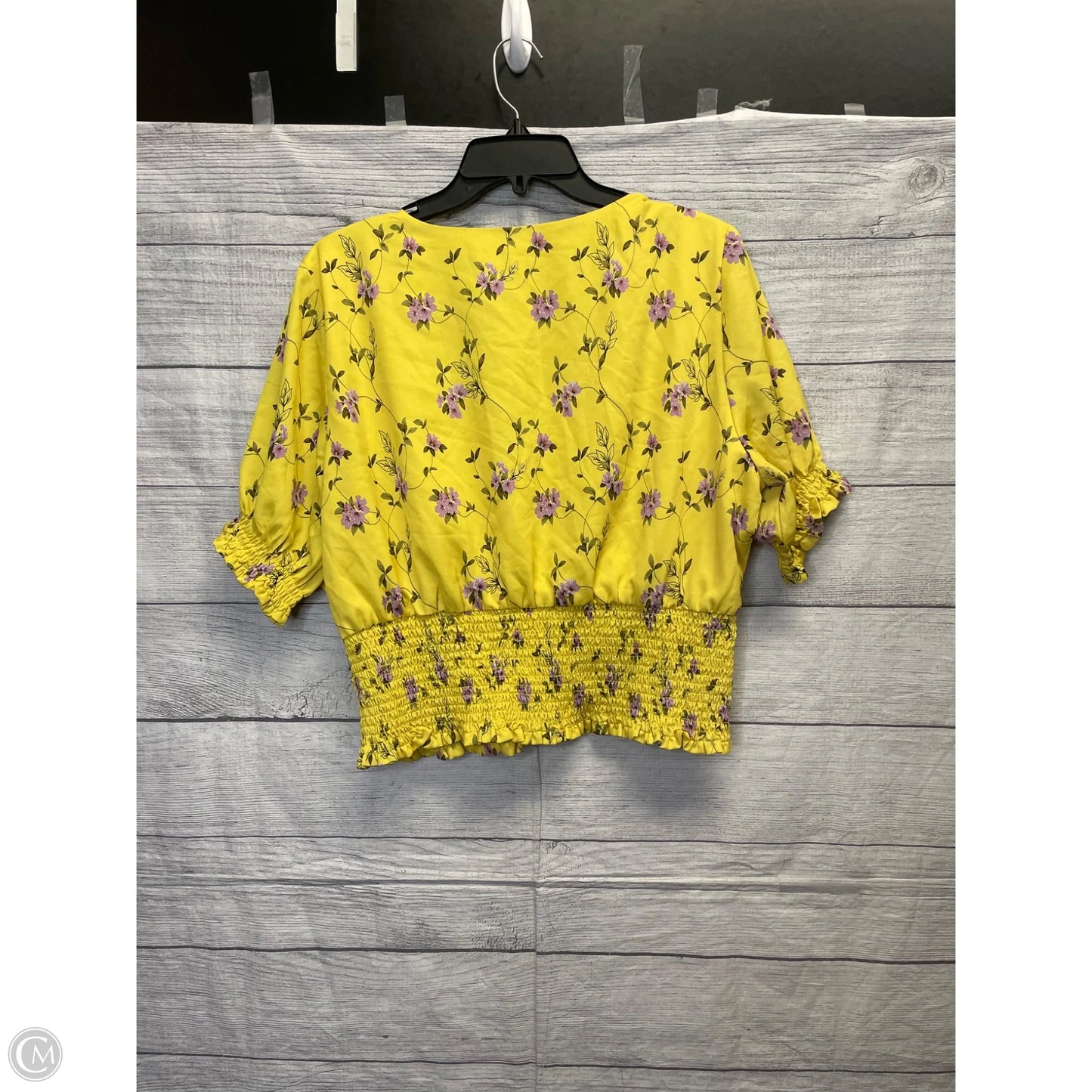Blouse Short Sleeve By Gianni Bini In Yellow, Size: Xl
