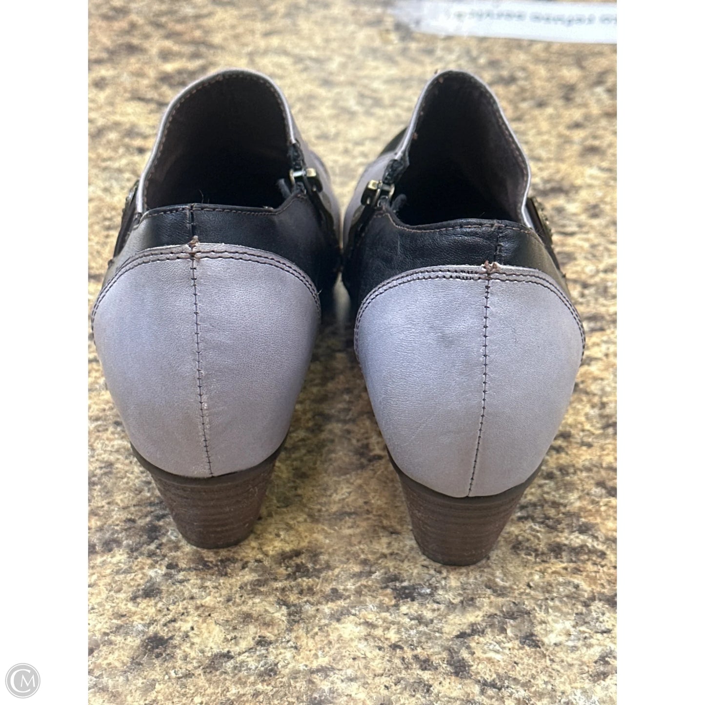 Shoes Heels Block By Spring Step In Black & Grey, Size: 9
