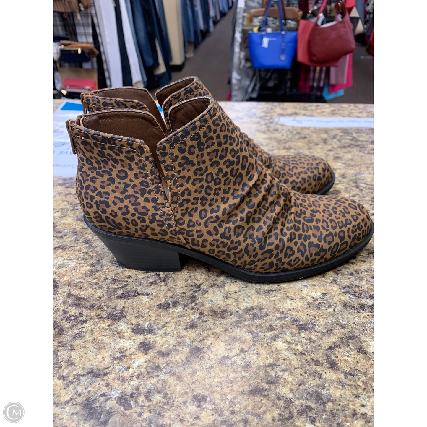 Boots Ankle Heels By Kim Rogers In Animal Print, Size: 8.5