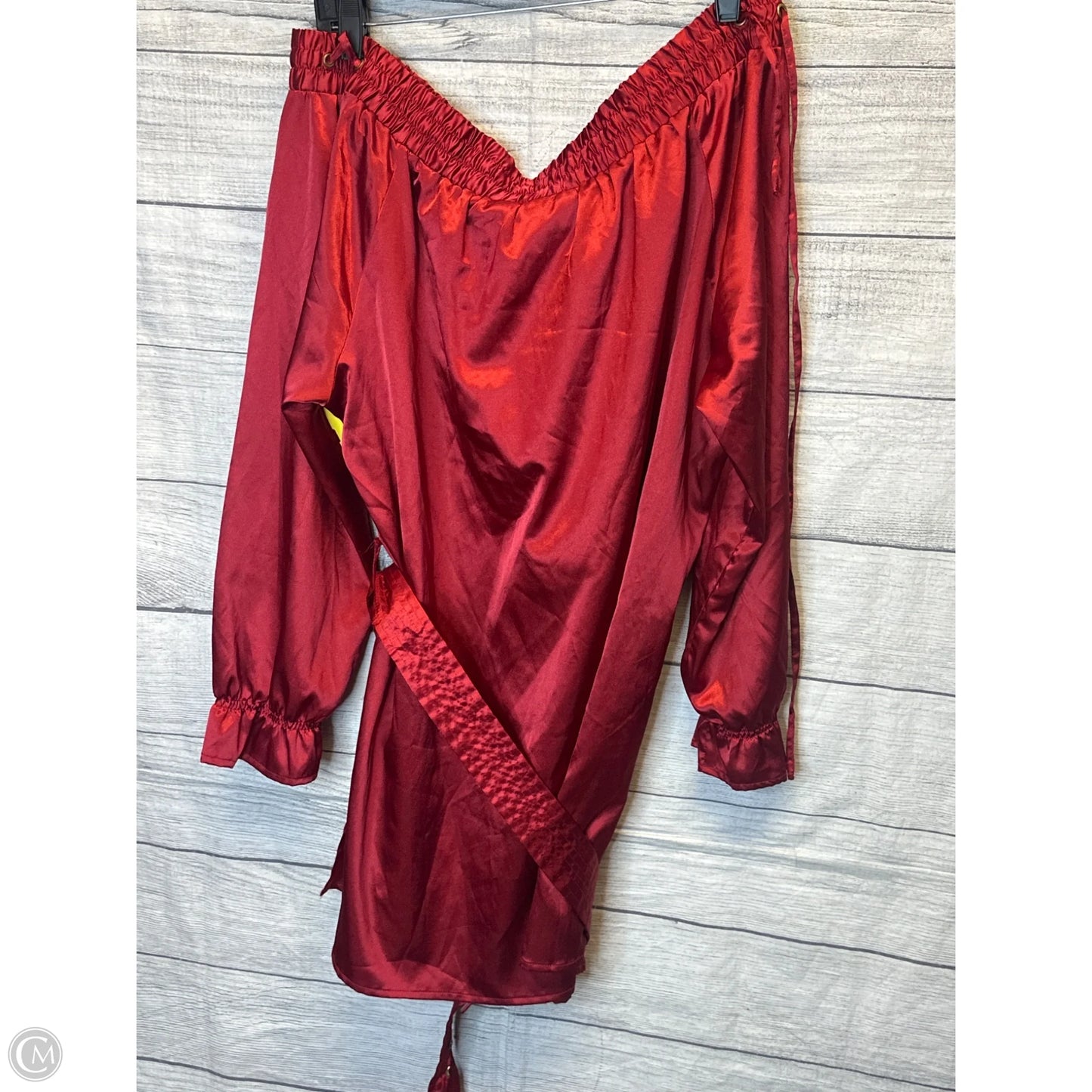 Blouse Long Sleeve By Ashley Stewart In Red, Size: 1x