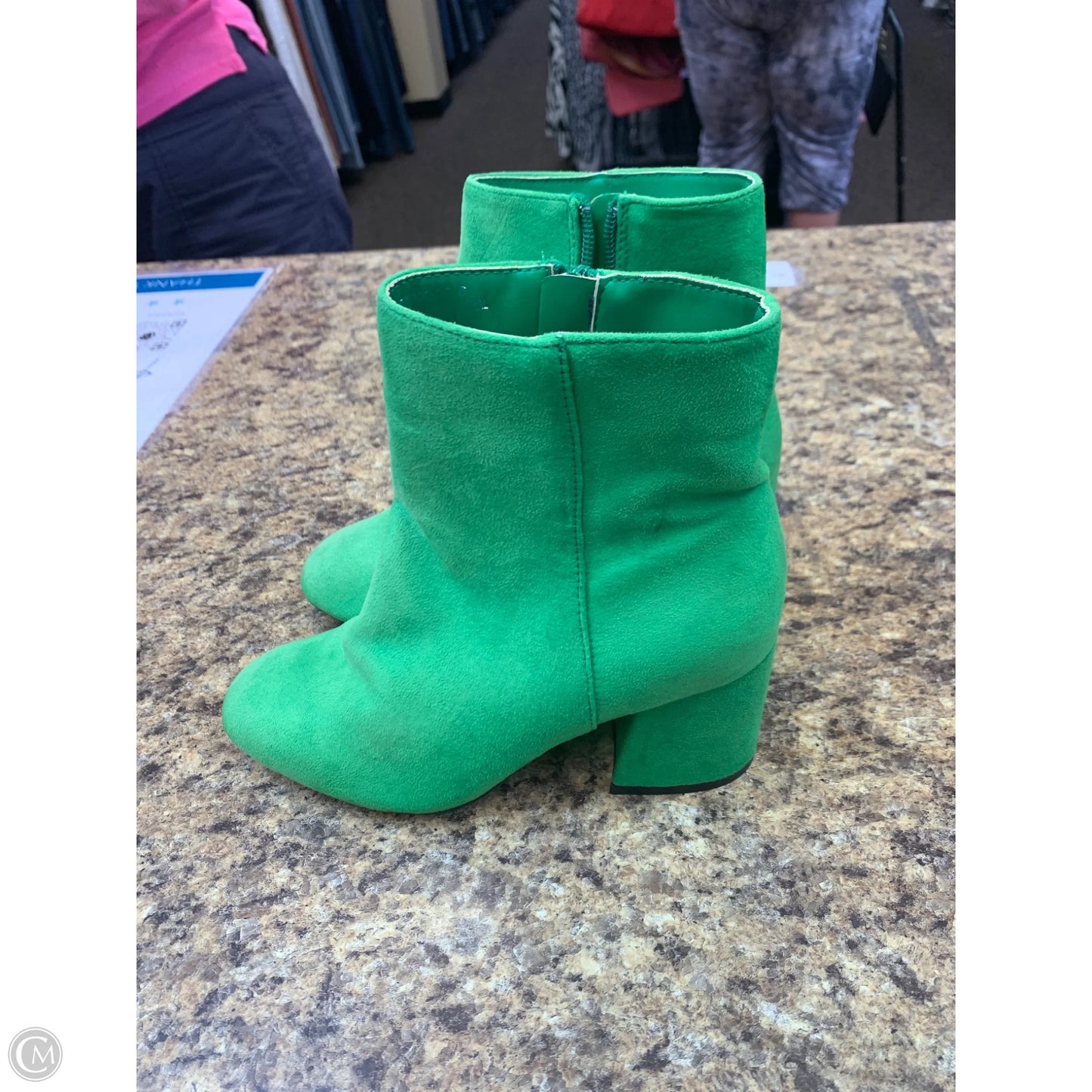 Boots Mid-calf Heels By Bamboo In Green, Size: 6