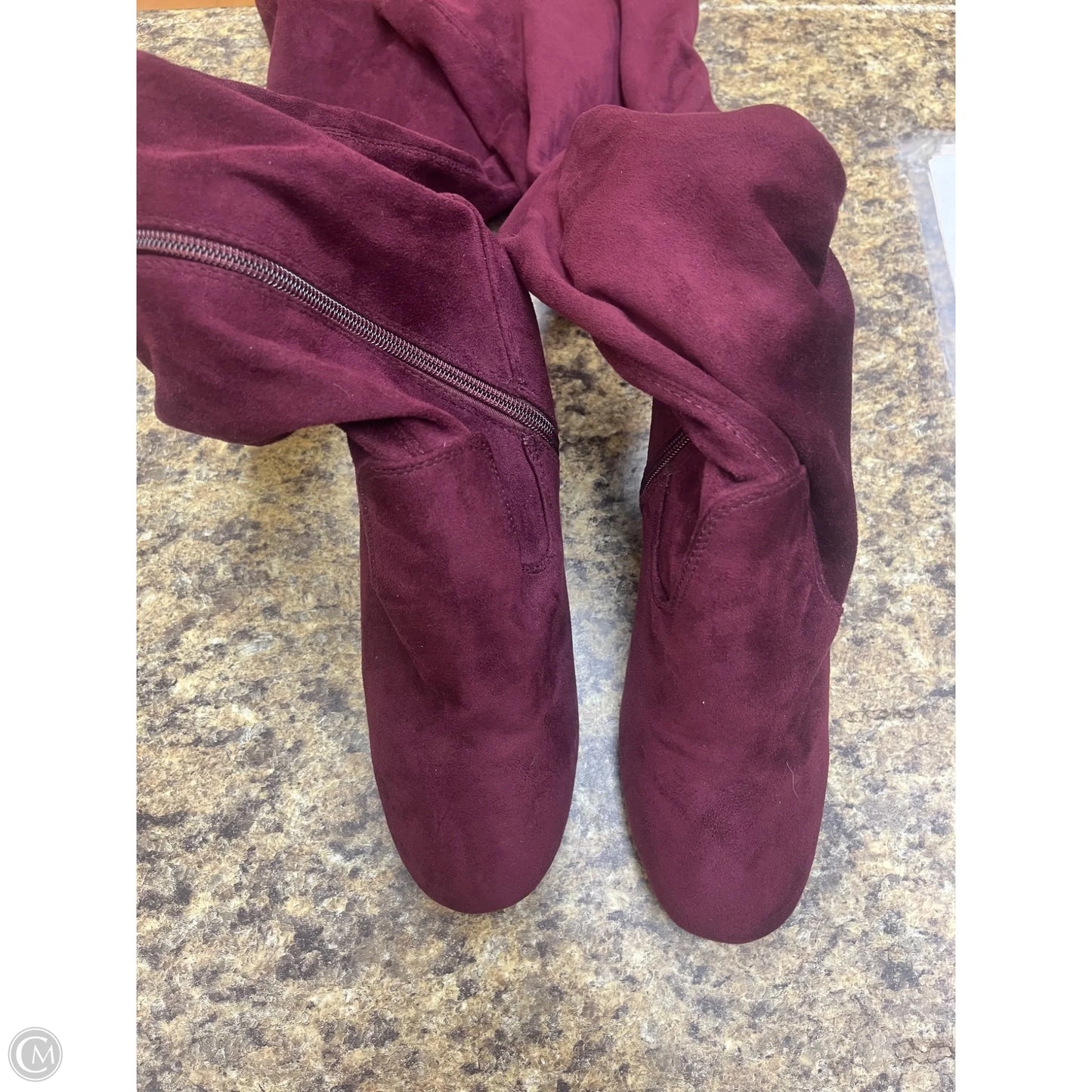 Boots Knee Heels By Carlos By Carlos Santana In Purple, Size: 7