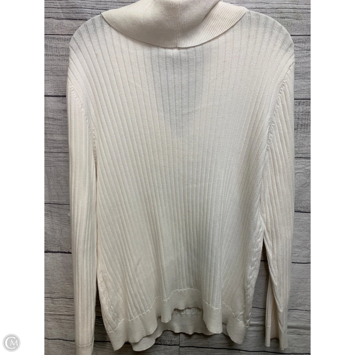 Sweater By Karen Scott In White, Size: L