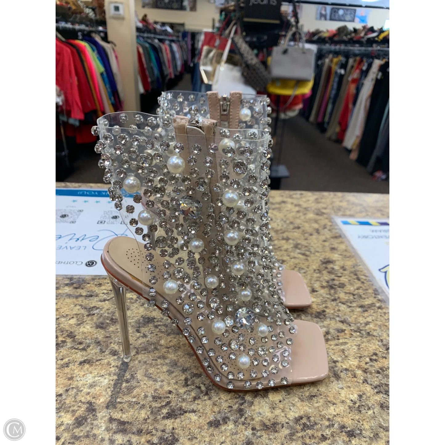 Shoes Heels Stiletto By Cmf In Pink & Silver, Size: 7