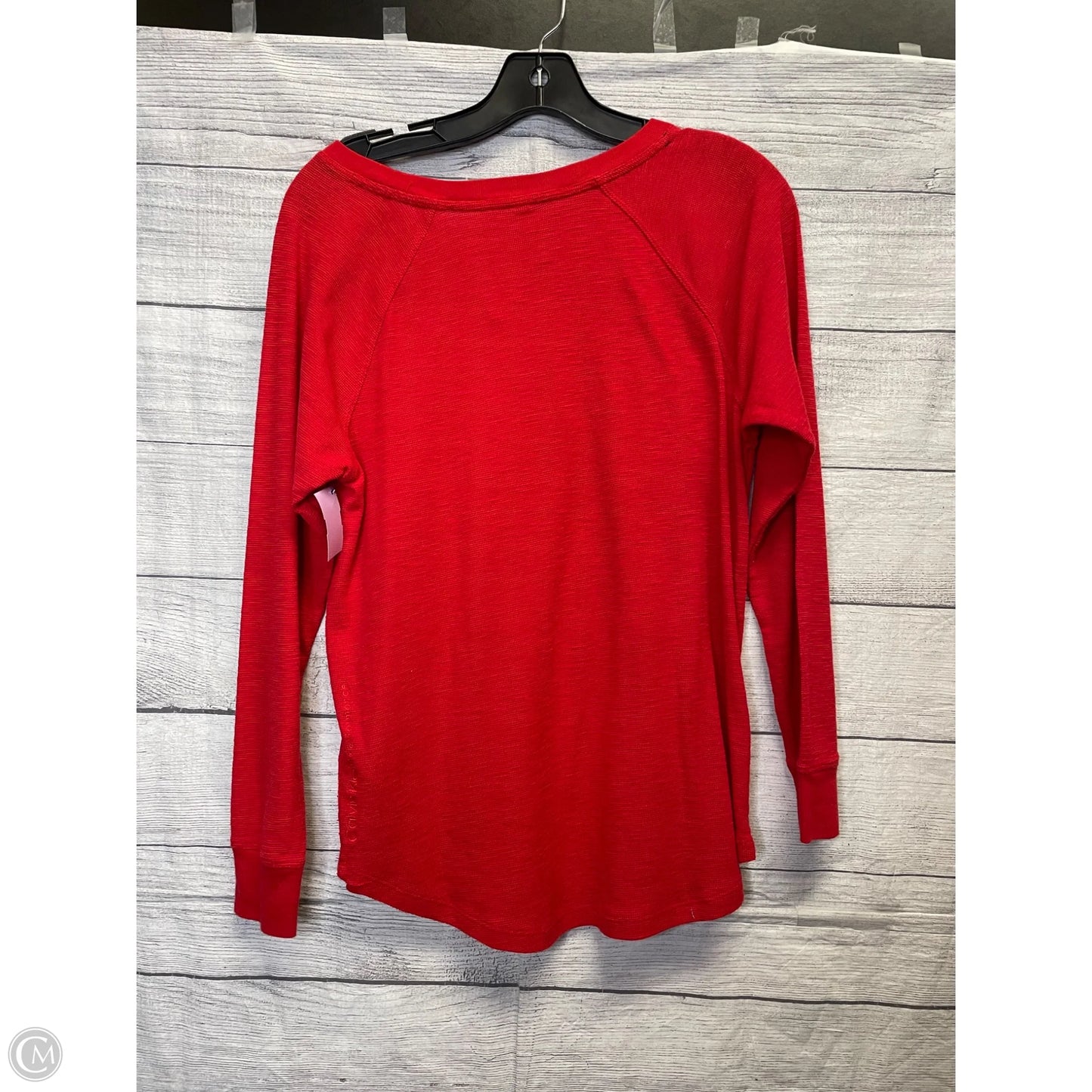 Top Long Sleeve By Calvin Klein In Red, Size: S
