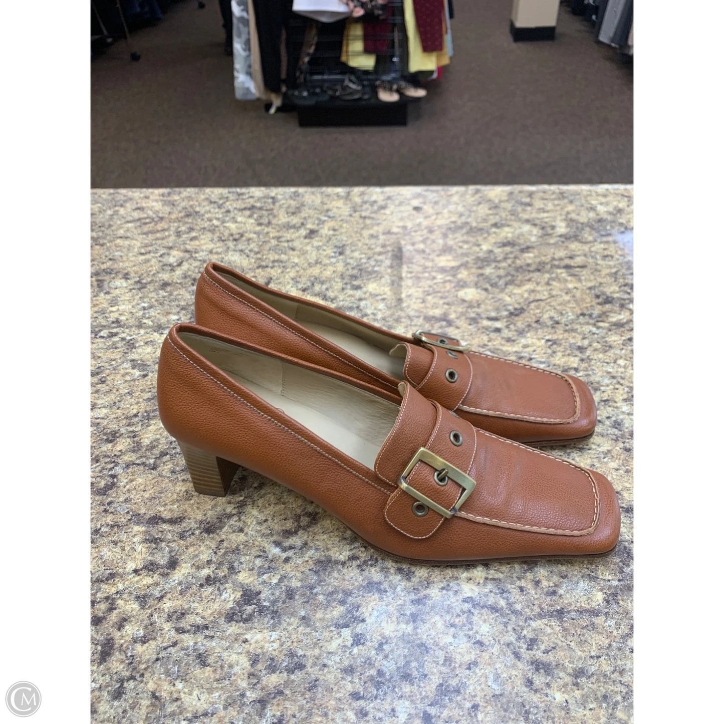 Shoes Heels Block By Joan And David In Brown, Size: 9