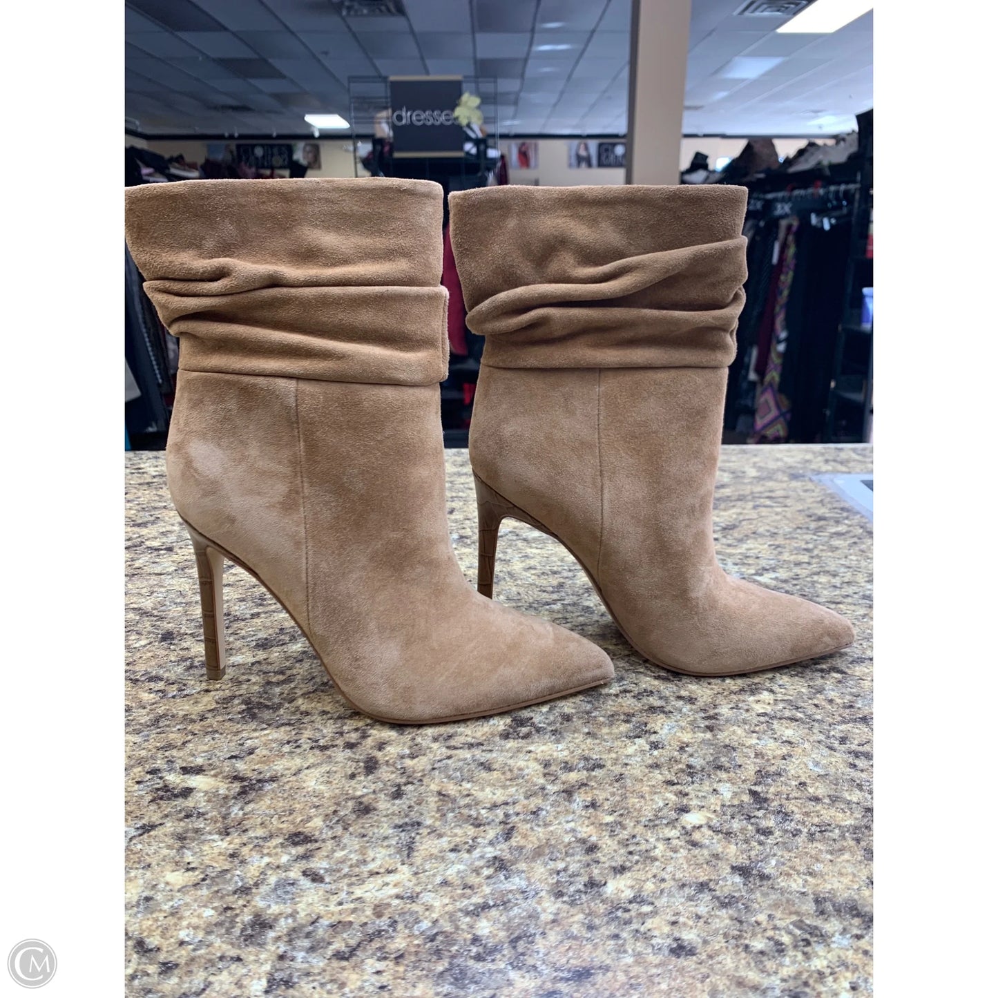 Boots Mid-calf Heels By Marc Fisher In Brown, Size: 7