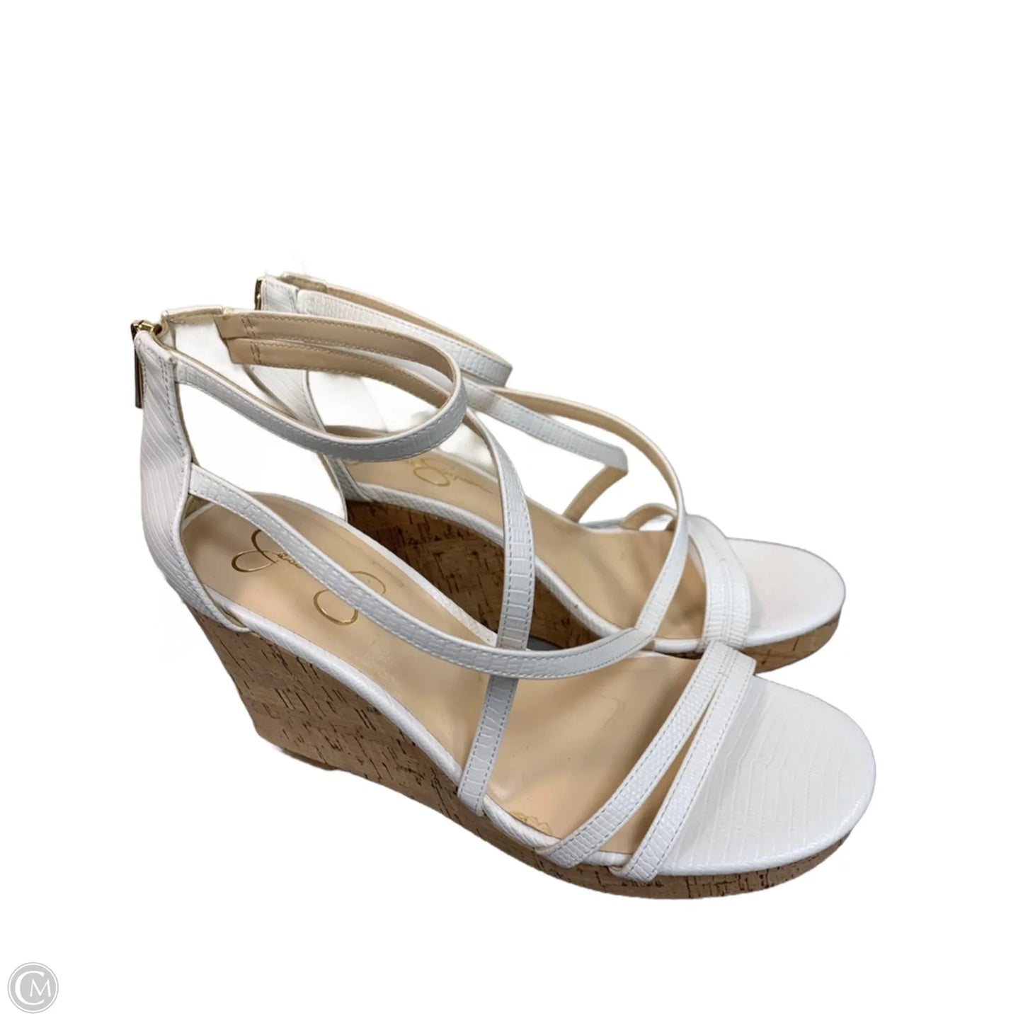 Shoes Heels Wedge By Jessica Simpson In White, Size: 11