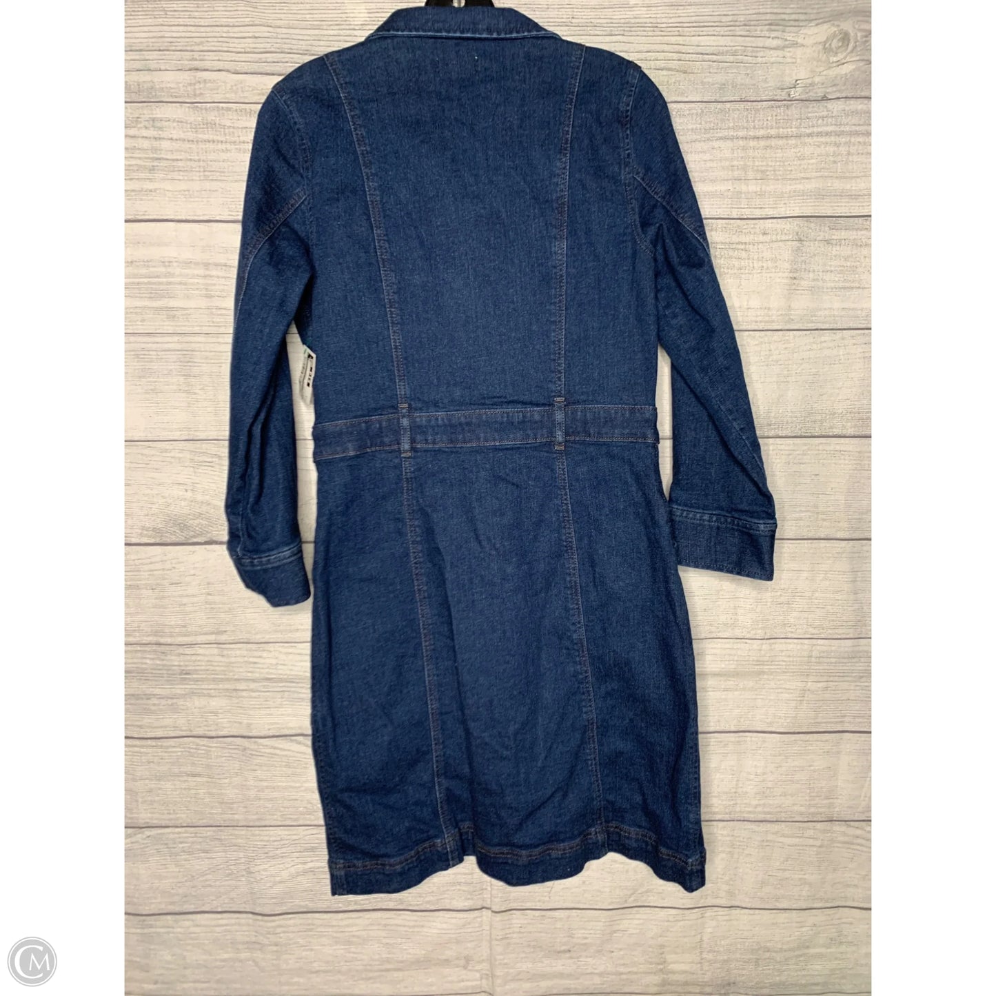 Dress Casual Midi By Loft In Blue Denim, Size: 6