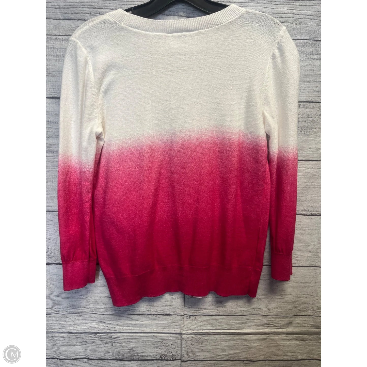 Sweater By Loft In Pink & White, Size: Xs