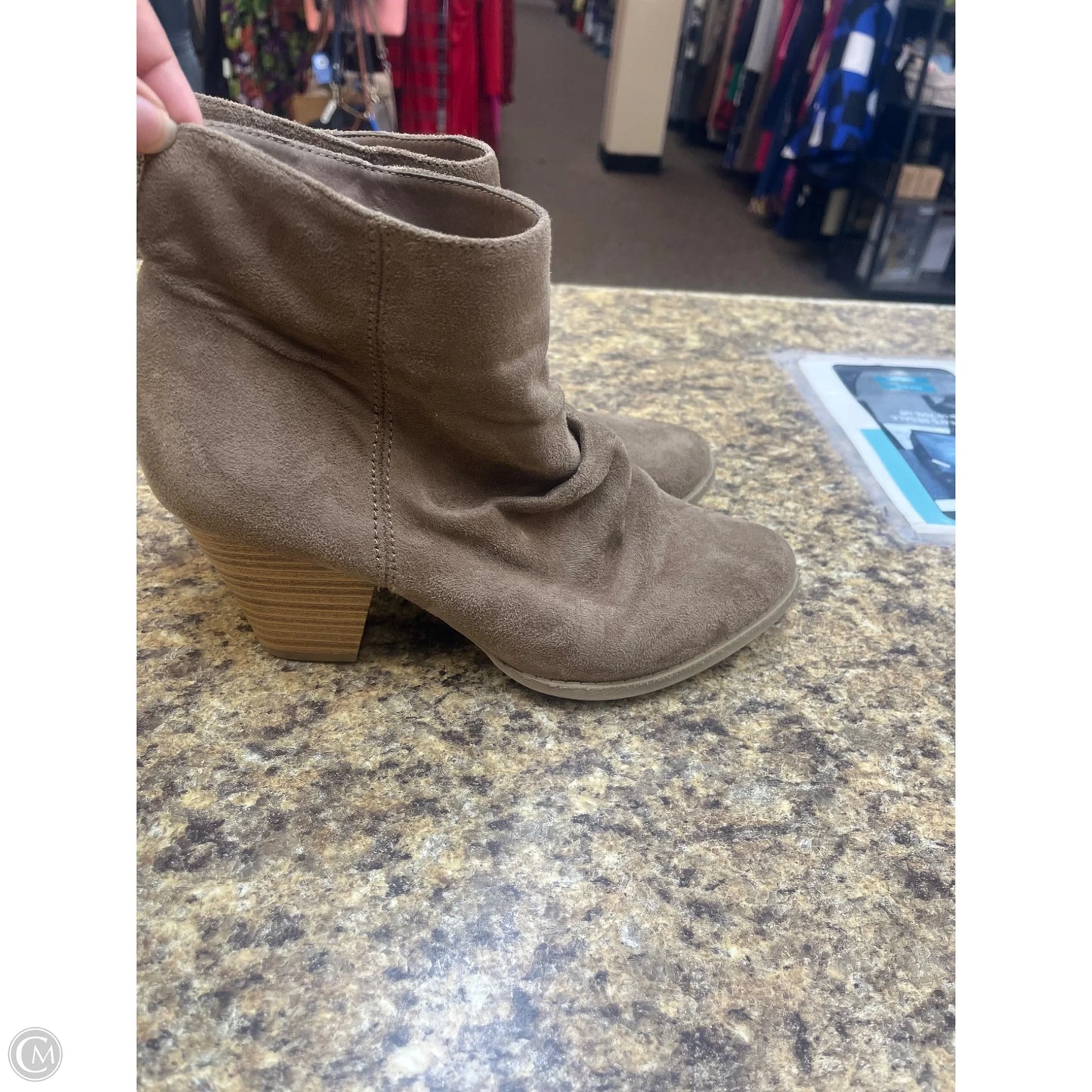 Boots Ankle Heels By Wild Diva In Beige, Size: 9.5