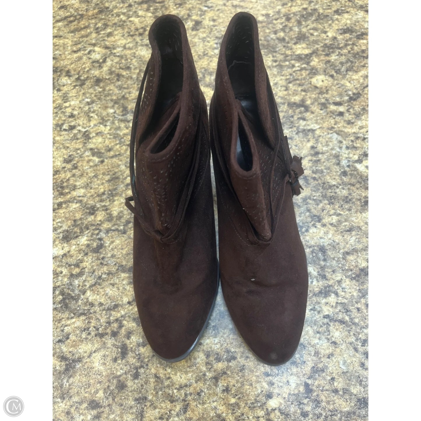 Boots Ankle Heels By Qupid In Brown, Size: 9.5