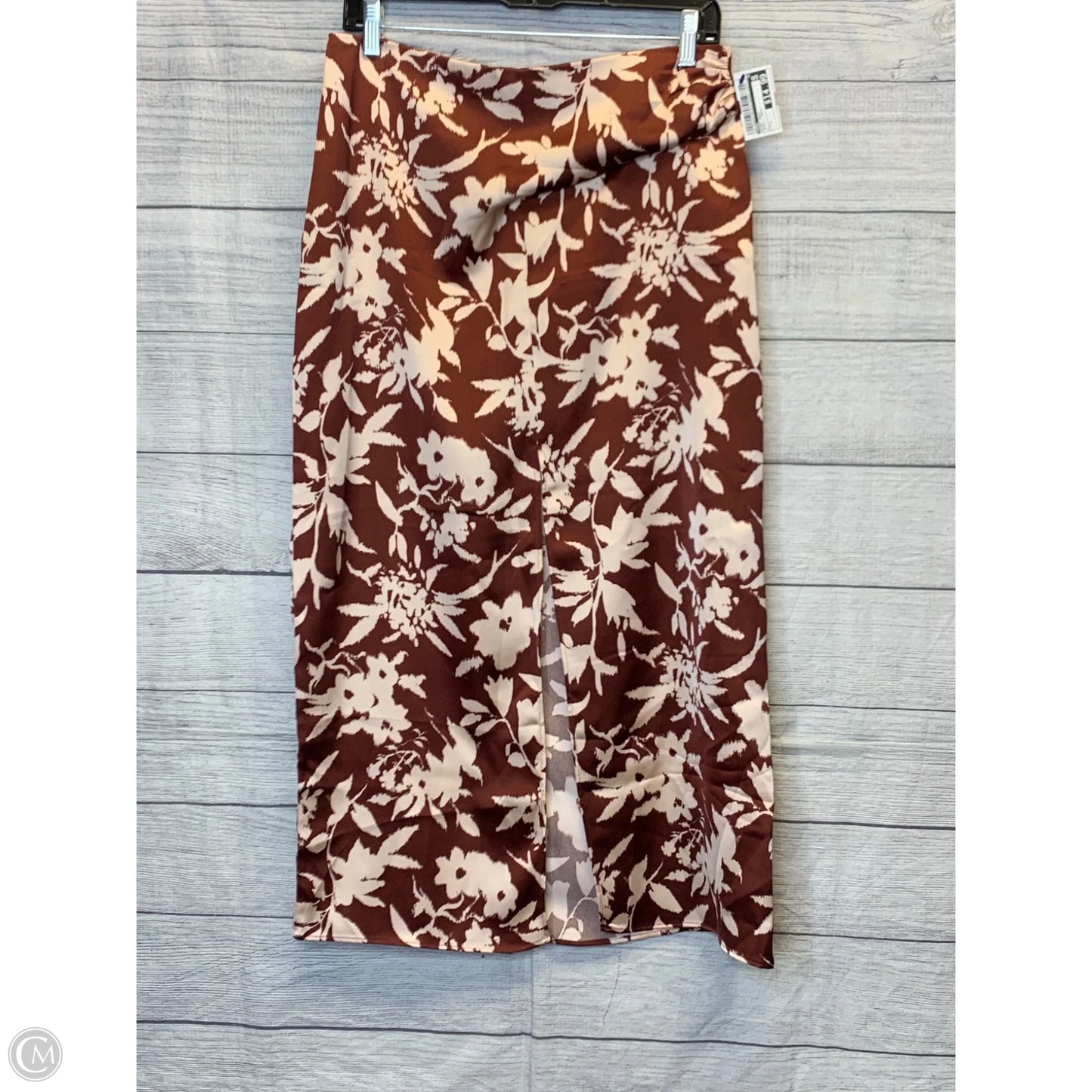 Skirt Maxi By Zara In Brown & Cream, Size: L