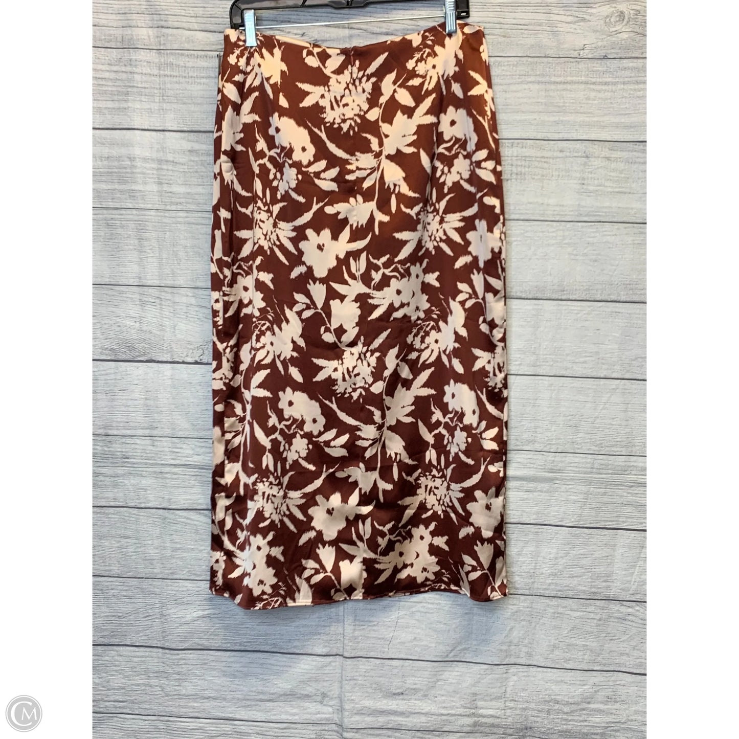 Skirt Maxi By Zara In Brown & Cream, Size: L