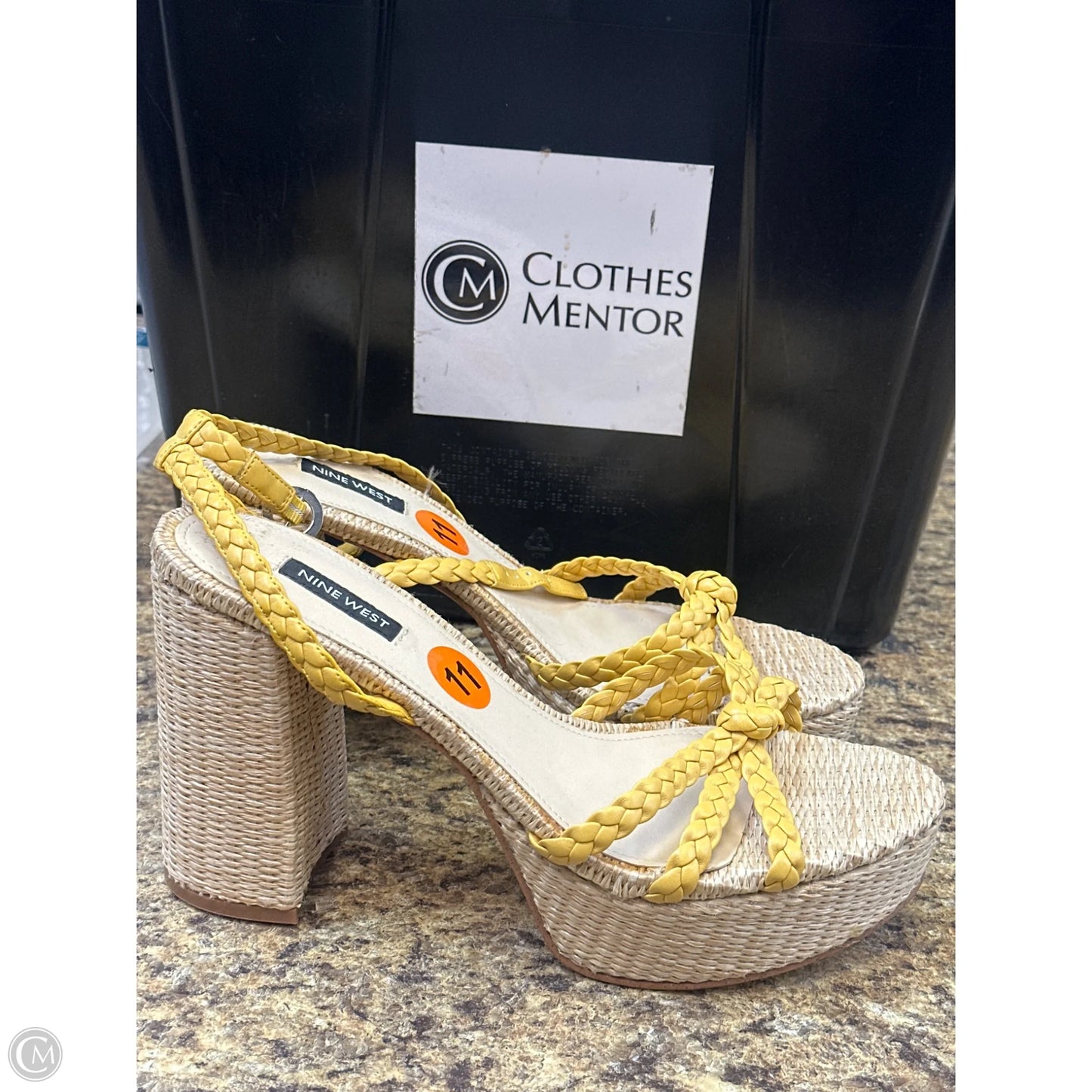 Shoes Heels Platform By Nine West In Yellow, Size: 11