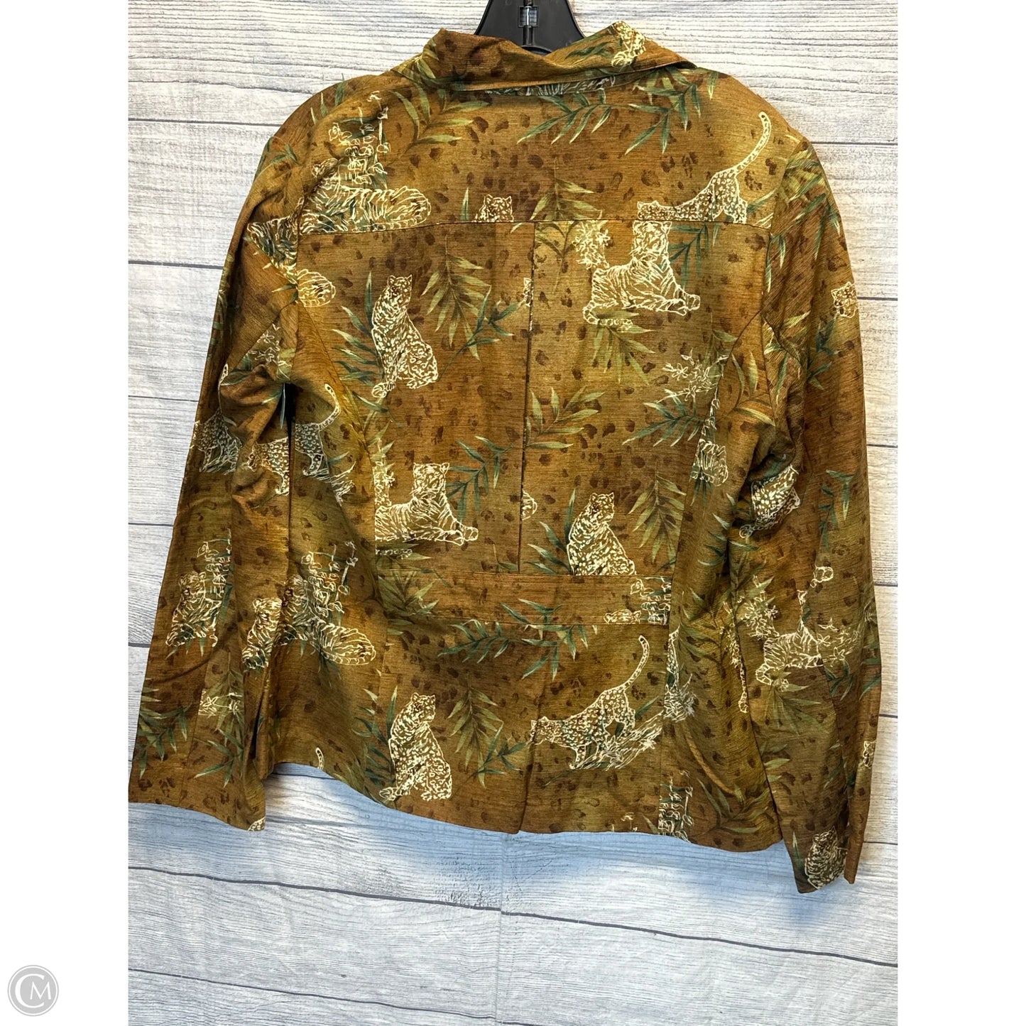 Top Long Sleeve By Silkland In Brown, Size: L