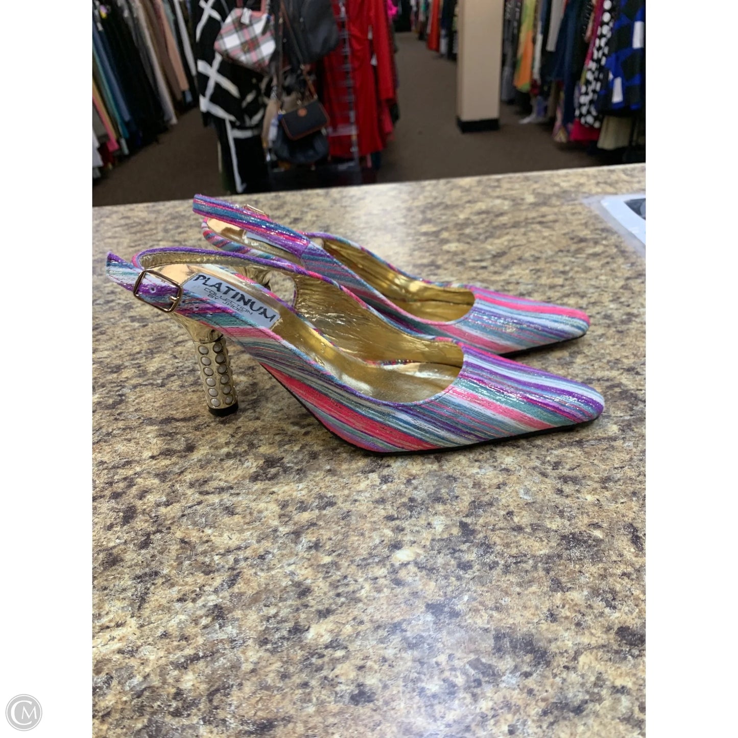 Shoes Heels Kitten By Platinum In Multi-colored, Size: 8