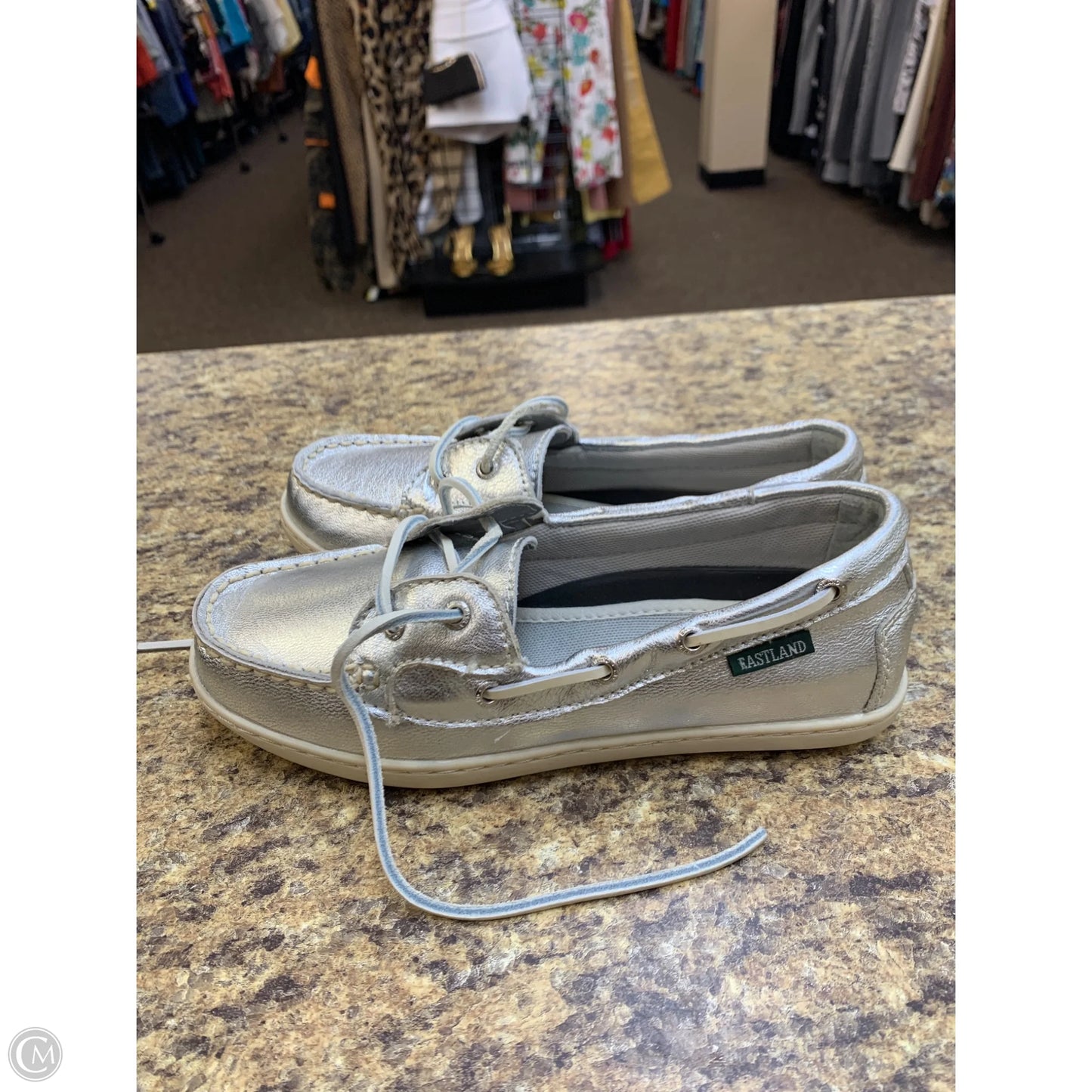 Shoes Flats By Eastland In Silver, Size: 6.5