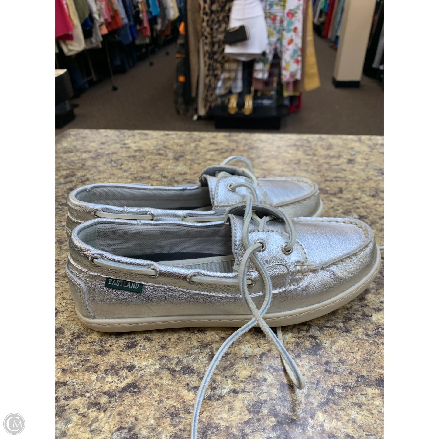 Shoes Flats By Eastland In Silver, Size: 6.5