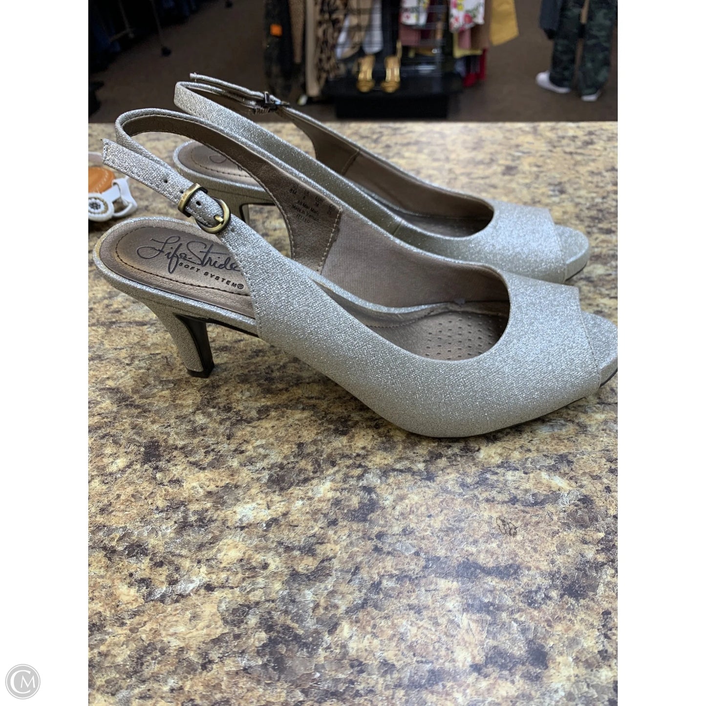 Shoes Heels Kitten By Life Stride In Gold, Size: 8