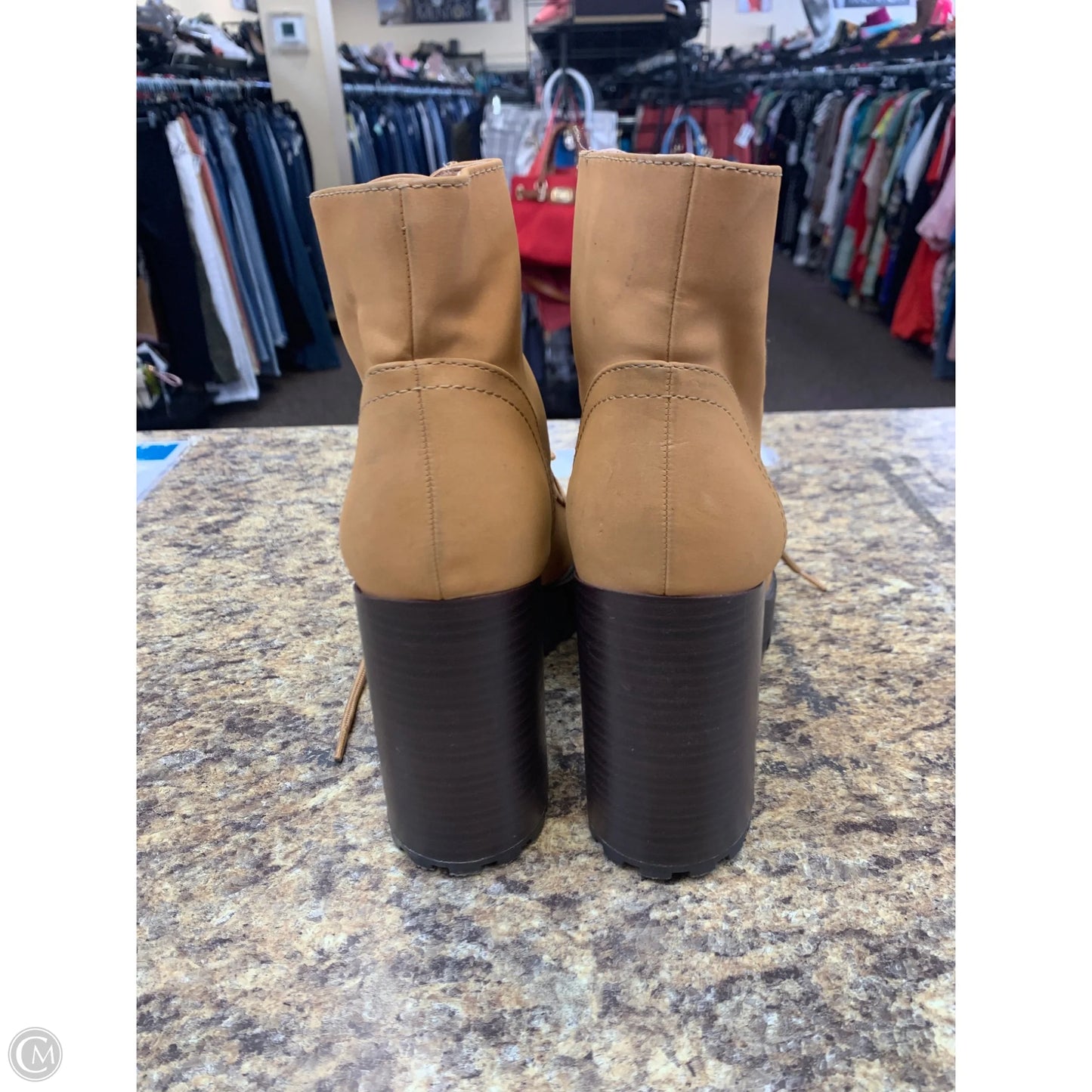 Shoes Heels Block By Bamboo In Brown, Size: 8.5