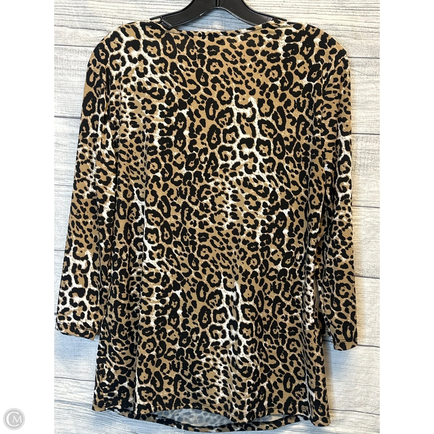 Top Long Sleeve By Ellen Tracy In Animal Print, Size: L
