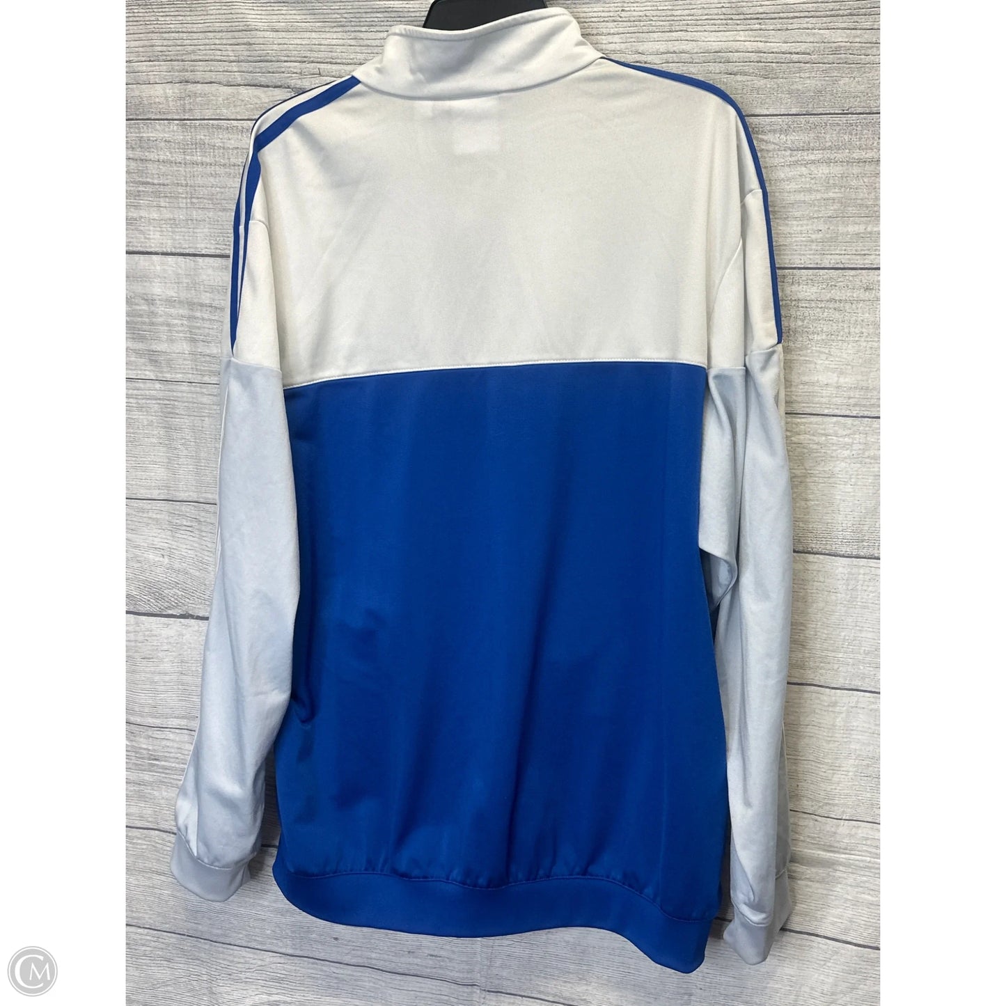 Athletic Jacket By Adidas In Blue & White, Size: Xl