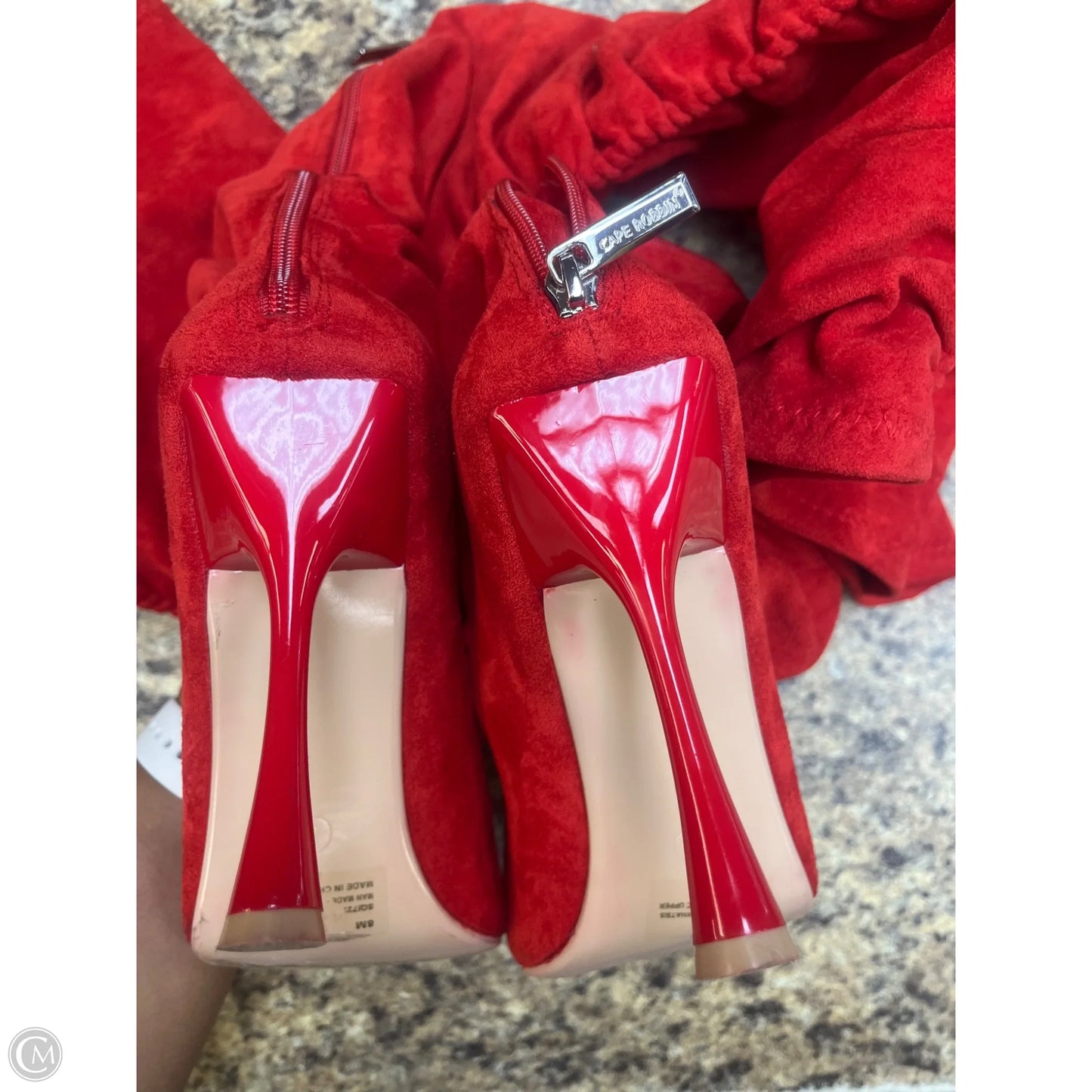 Boots Over-the-knee Heels By Clothes Mentor In Red, Size: 8