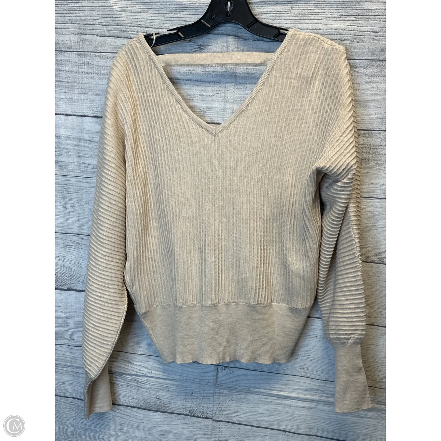 Top Long Sleeve Basic By Clothes Mentor In Tan, Size: L