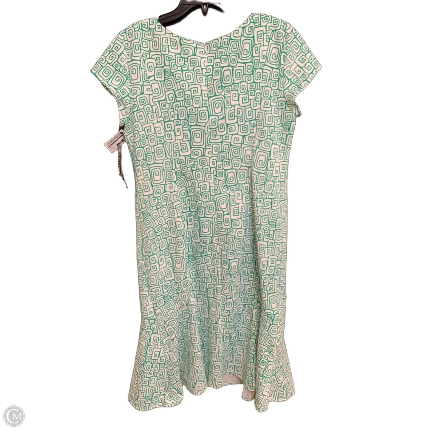 Dress Casual Midi By Cmf In Green & White, Size: 12