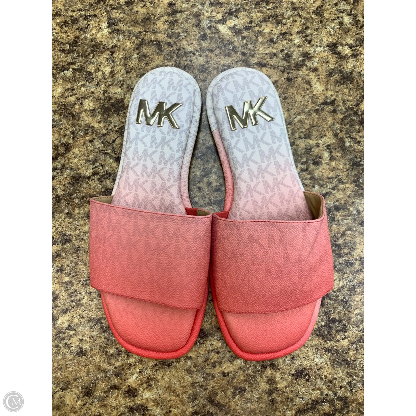 Sandals Flats By Michael By Michael Kors In Pink & White, Size: 7