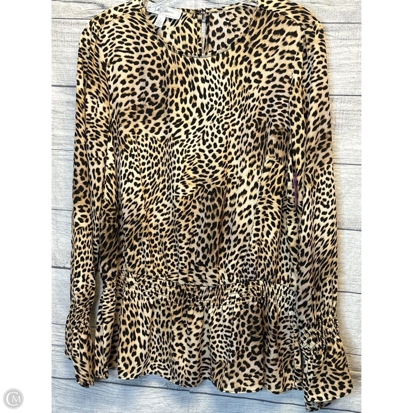 Top Long Sleeve By Libby Edelman In Animal Print, Size: L