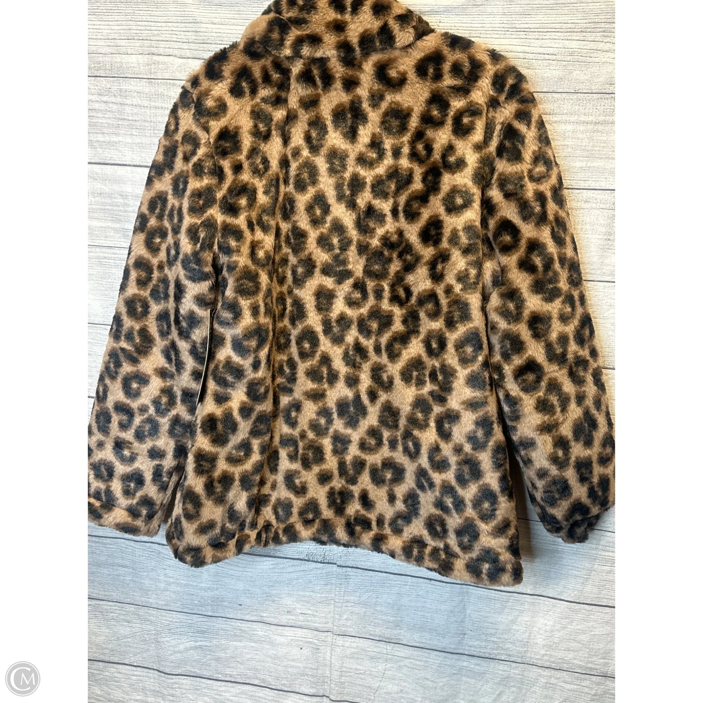 Coat Faux Fur & Sherpa By Cmf In Animal Print, Size: M