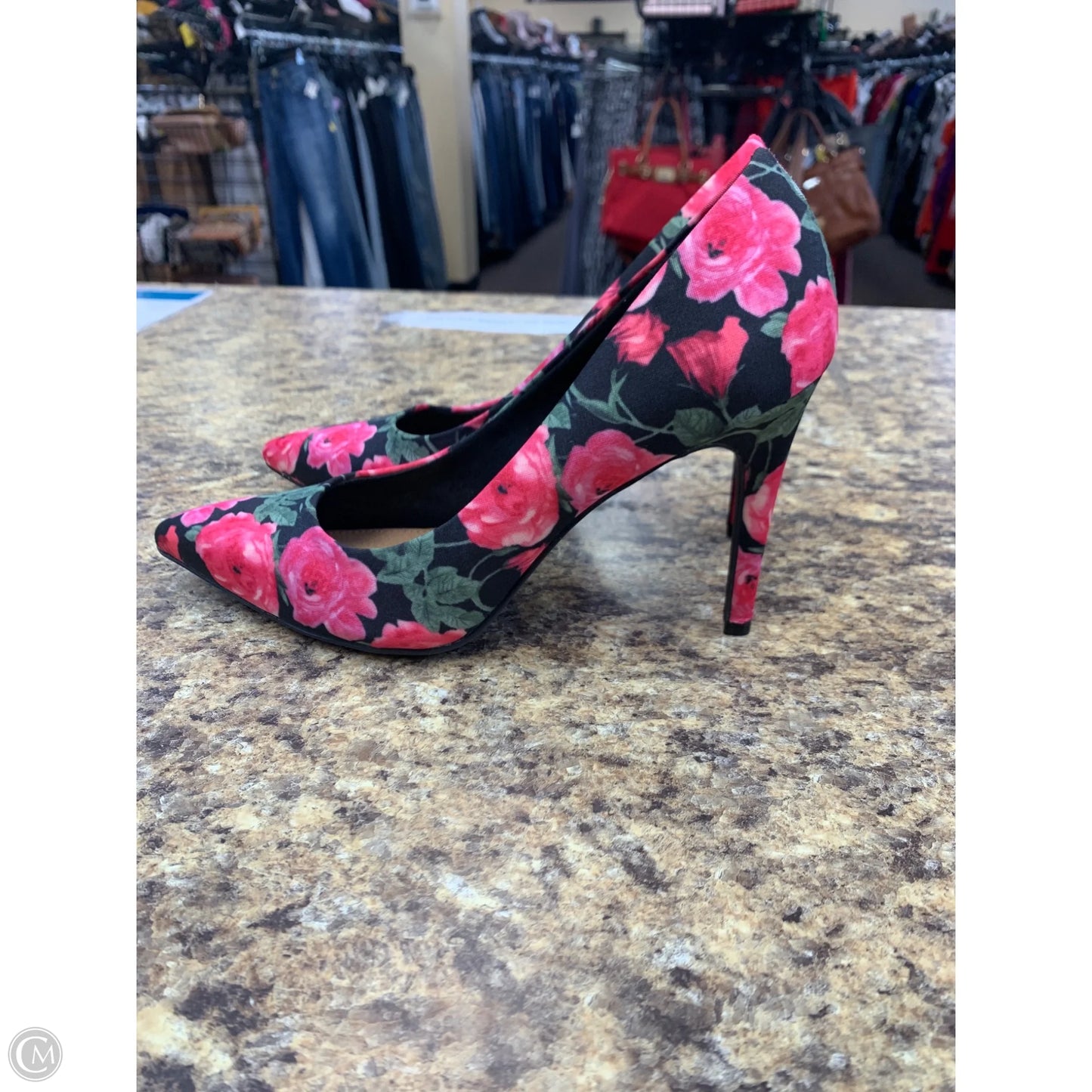 Shoes Heels Stiletto By Christian Siriano In Black & Pink, Size: 6.5