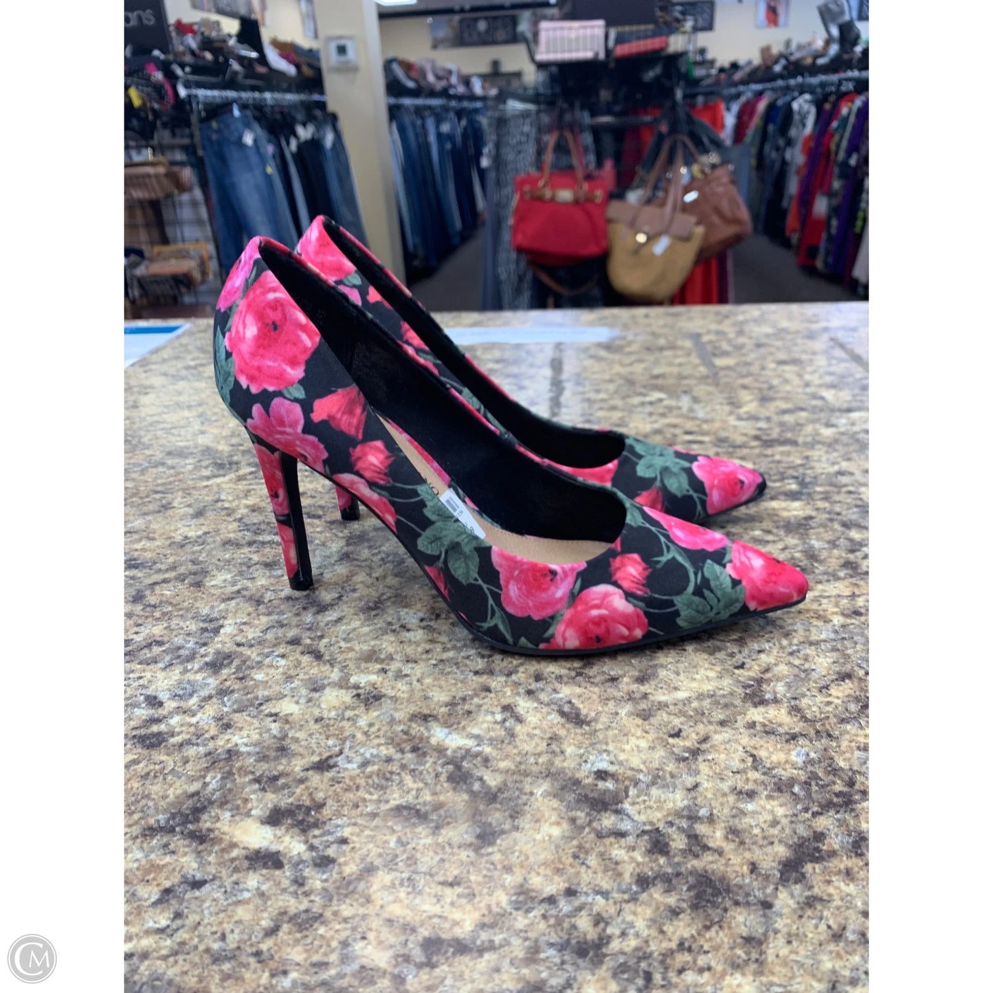 Shoes Heels Stiletto By Christian Siriano In Black & Pink, Size: 6.5