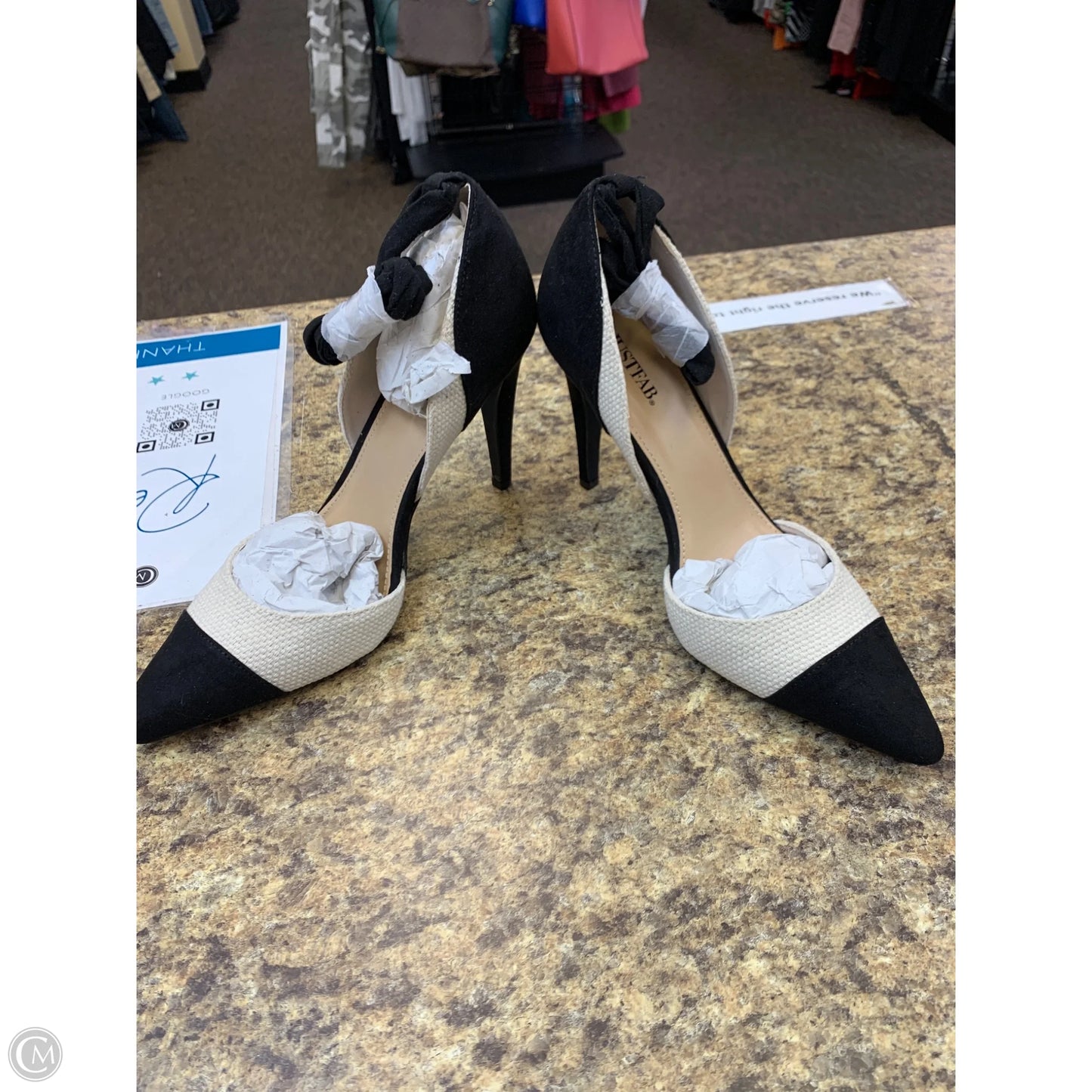 Shoes Heels Stiletto By Justfab In Black & Cream, Size: 11