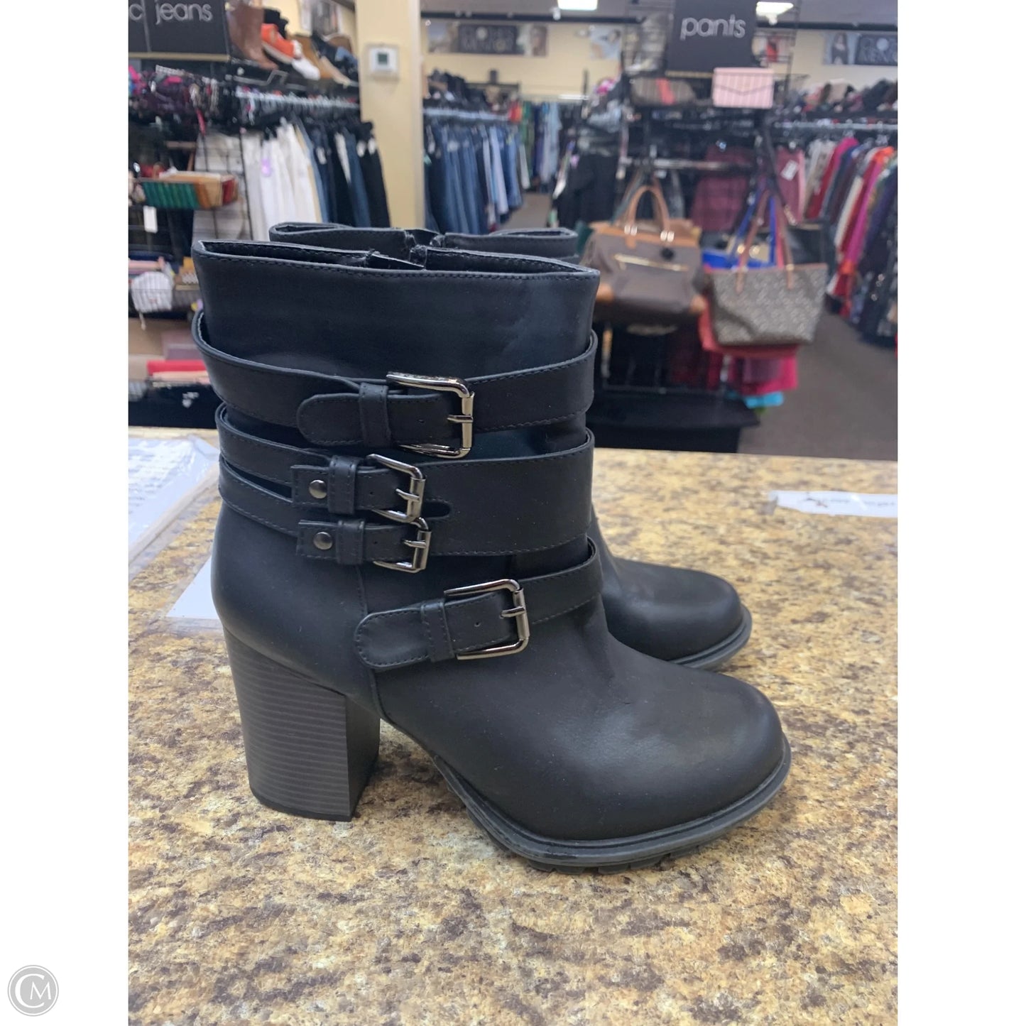 Boots Ankle Heels By Cmf In Black, Size: 10