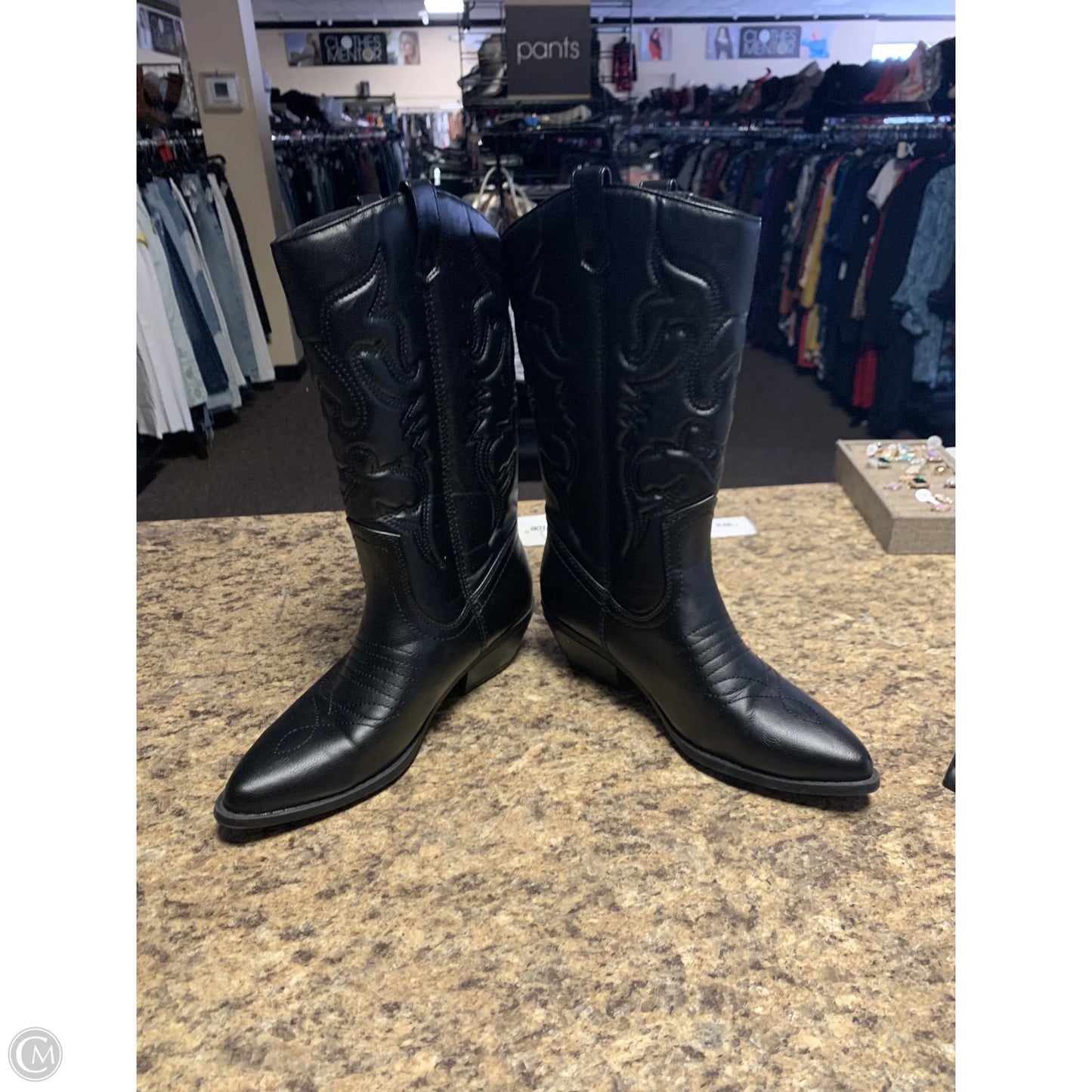 Boots Ankle Flats By Soda In Black, Size: 8