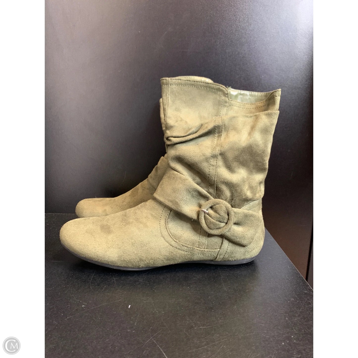 Boots Ankle Flats By Herstyle In Green, Size: 11