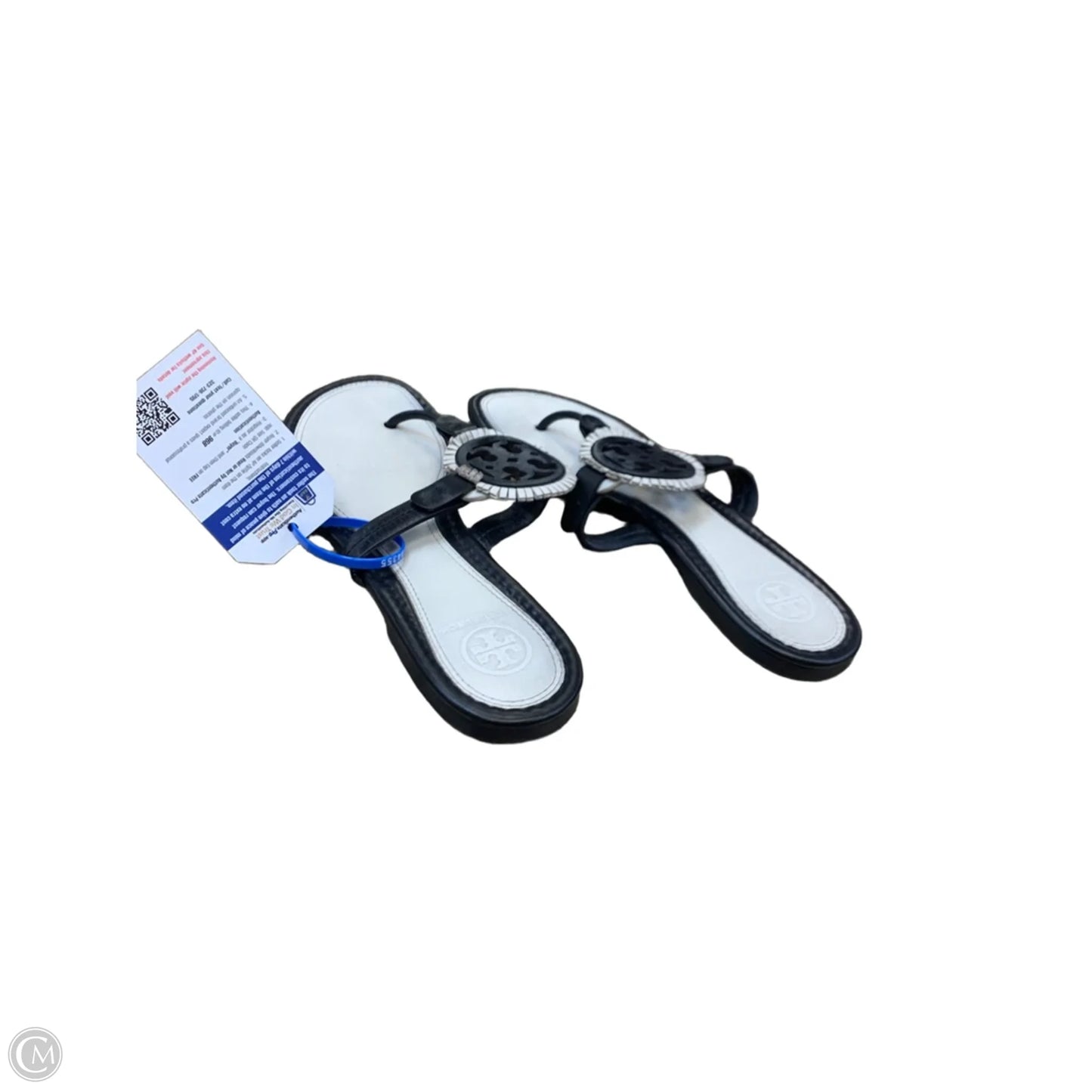 Sandals Designer By Tory Burch In Black & White, Size: 7